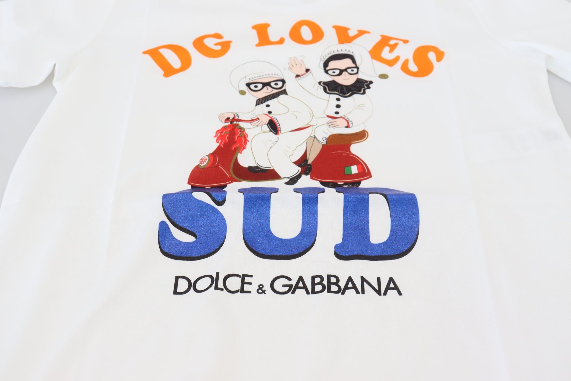 Dolce & Gabbana White Cotton DG Loves SUD  T-shirt - Whispers Of Wisdom Clothing