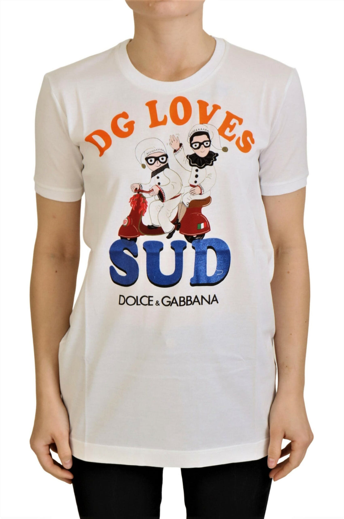 Dolce & Gabbana White Cotton DG Loves SUD  T-shirt - Whispers Of Wisdom Clothing