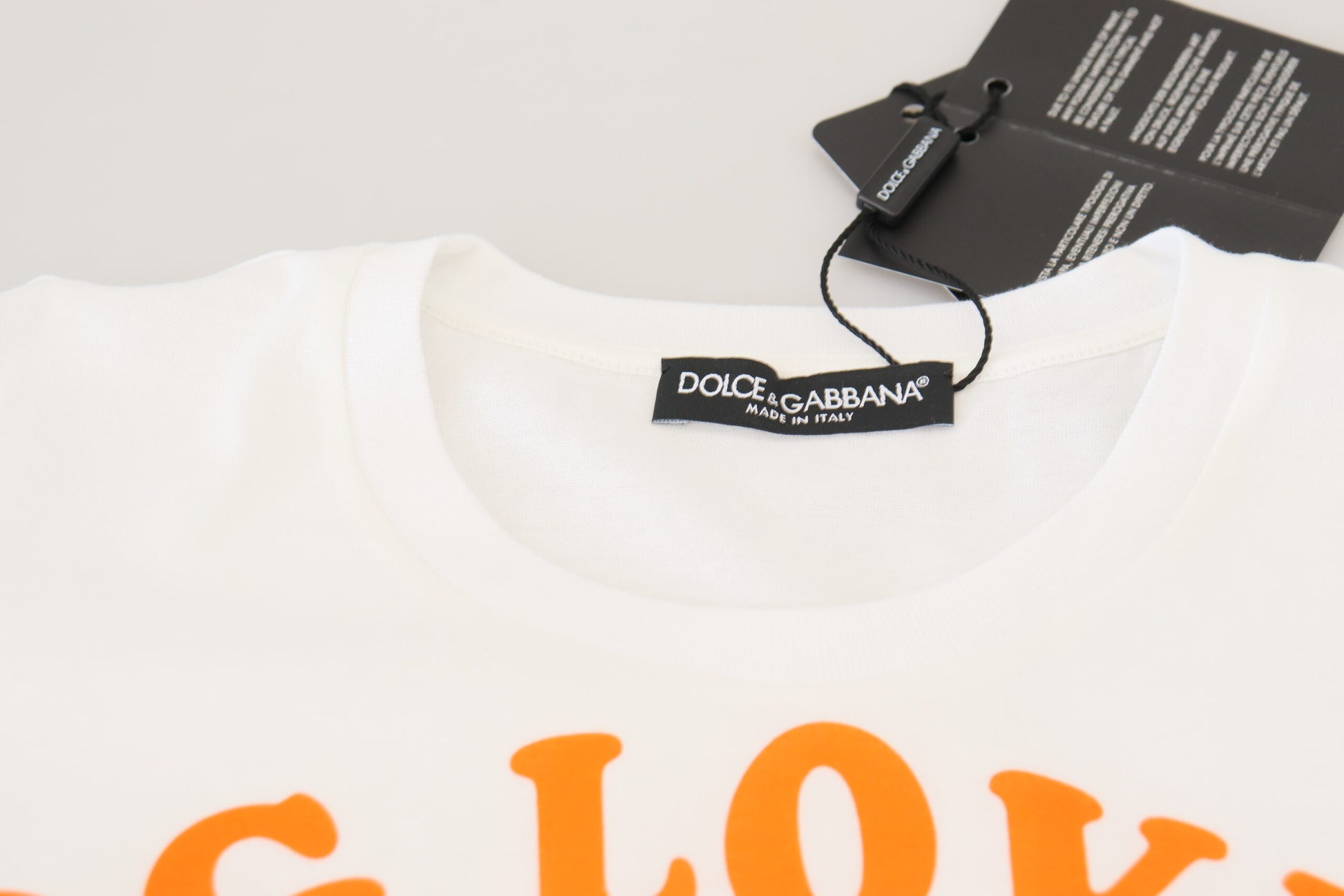 Dolce & Gabbana White Cotton DG Loves SUD  T-shirt - Whispers Of Wisdom Clothing
