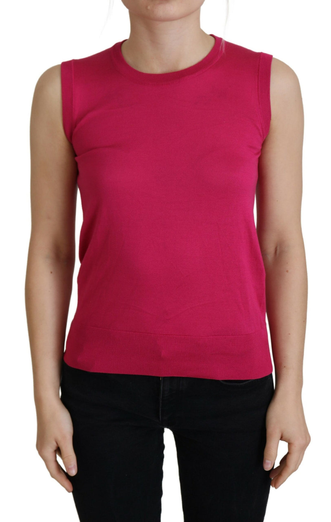 Dolce & Gabbana Pink Silk Vest Pullover Crewneck Tank Top - Whispers Of Wisdom Clothing
