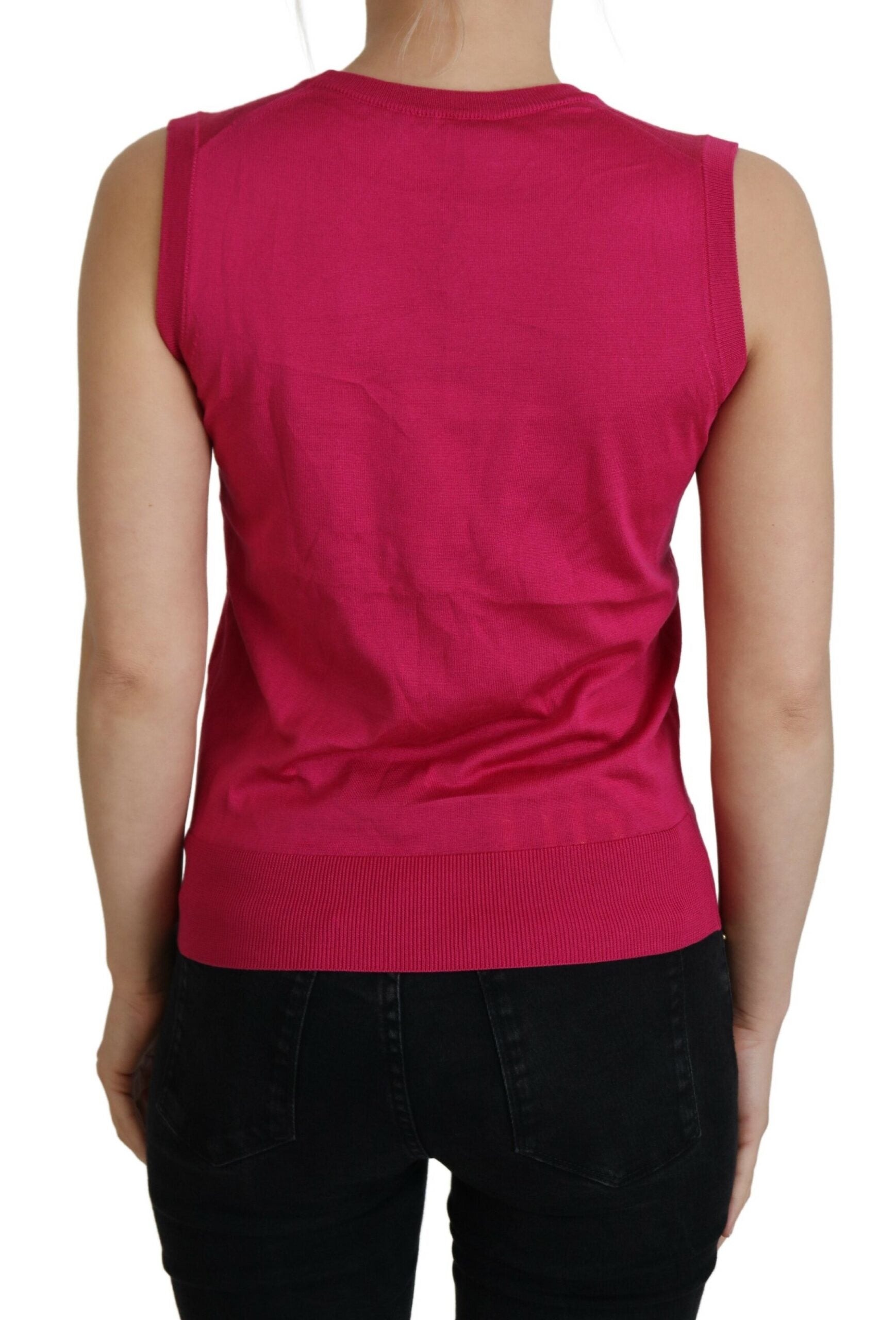 Dolce & Gabbana Pink Silk Vest Pullover Crewneck Tank Top - Whispers Of Wisdom Clothing