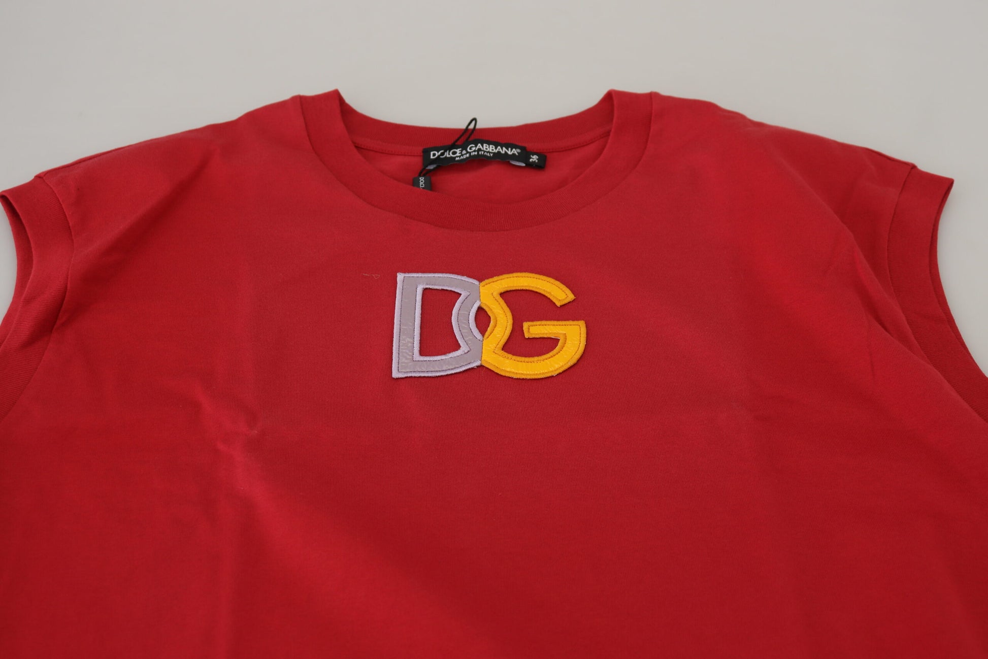 Dolce & Gabbana Red Cotton DG Logo Tank Top T-shirt - Whispers Of Wisdom Clothing