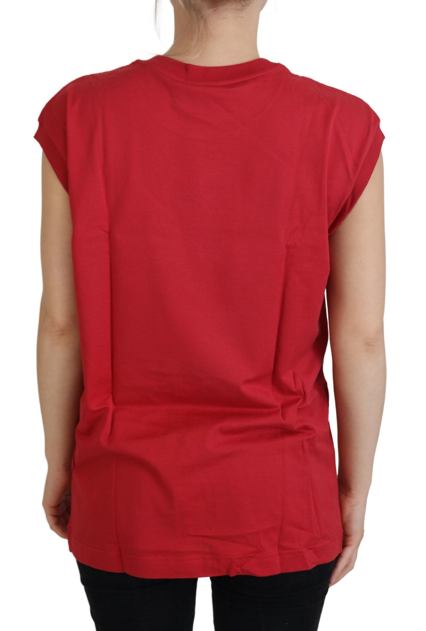 Dolce & Gabbana Red Cotton DG Logo Tank Top T-shirt - Whispers Of Wisdom Clothing