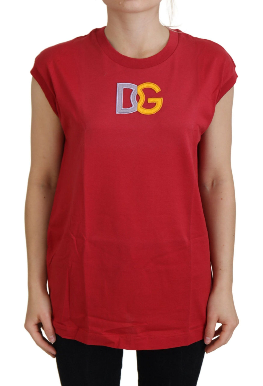 Dolce & Gabbana Red Cotton DG Logo Tank Top T-shirt - Whispers Of Wisdom Clothing