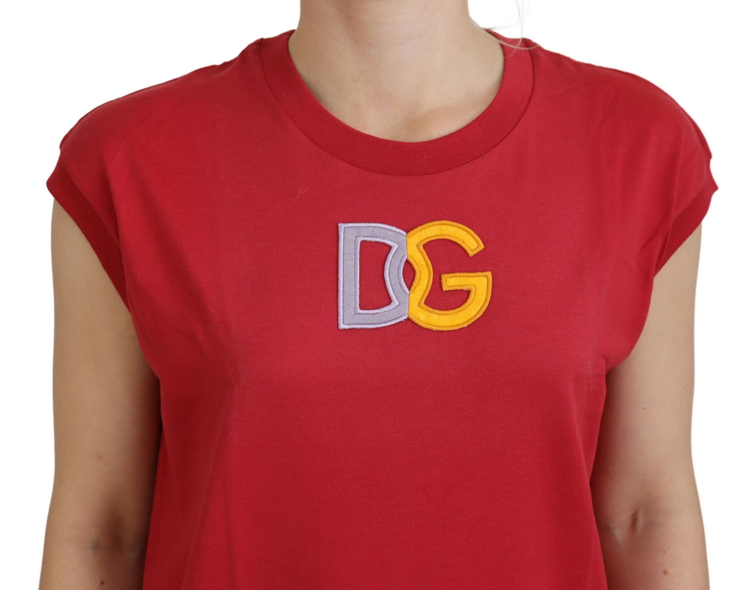Dolce & Gabbana Red Cotton DG Logo Tank Top T-shirt - Whispers Of Wisdom Clothing