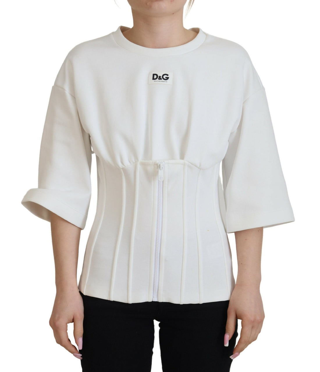 Dolce & Gabbana White Corset Stretch Cotton Top T-shirt - Whispers Of Wisdom Clothing