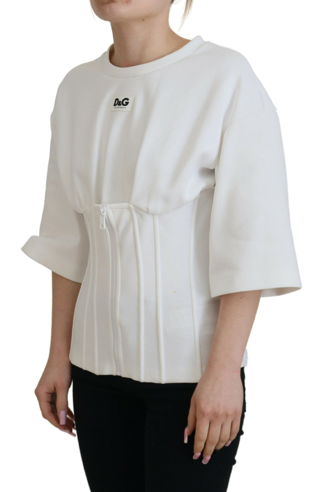 Dolce & Gabbana White Corset Stretch Cotton Top T-shirt - Whispers Of Wisdom Clothing