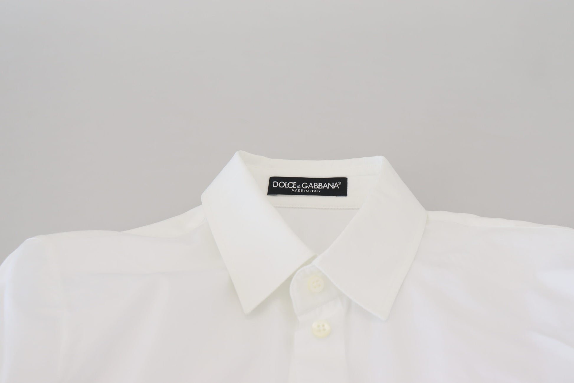 Dolce & Gabbana White Cotton Collared Long Sleeves Formal Top - Whispers Of Wisdom Clothing