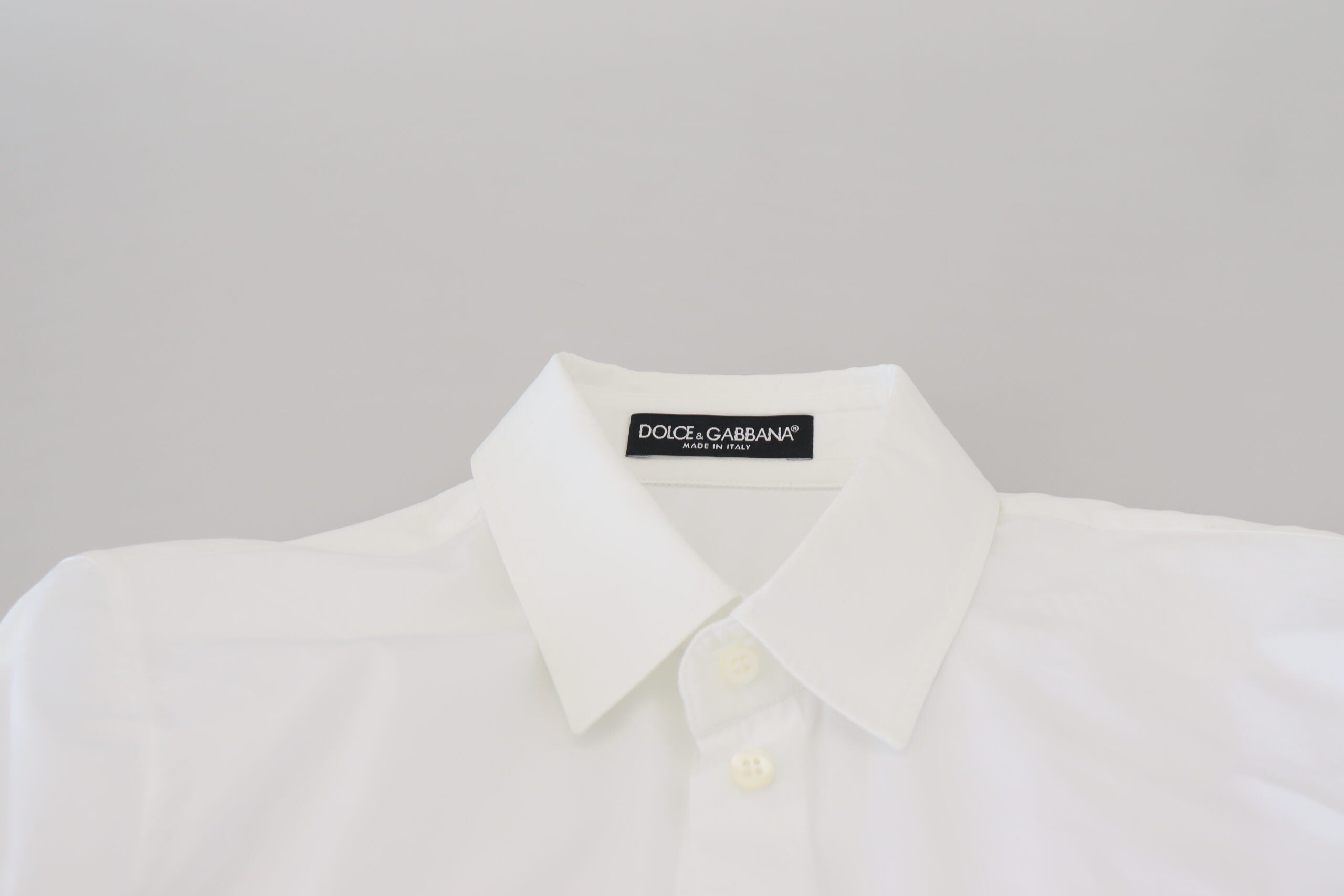 Dolce & Gabbana White Cotton Collared Long Sleeves Formal Top - Whispers Of Wisdom Clothing