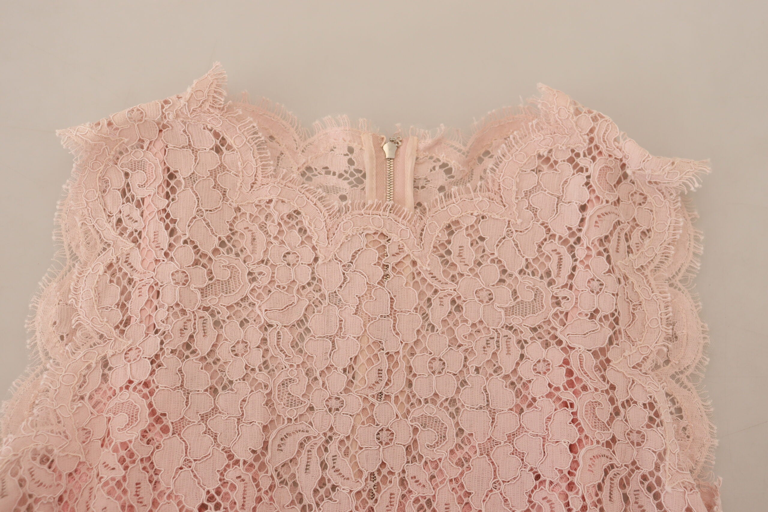 Dolce & Gabbana Pink Floral Lace Sleeveless Tank Blouse Top - Whispers Of Wisdom Clothing