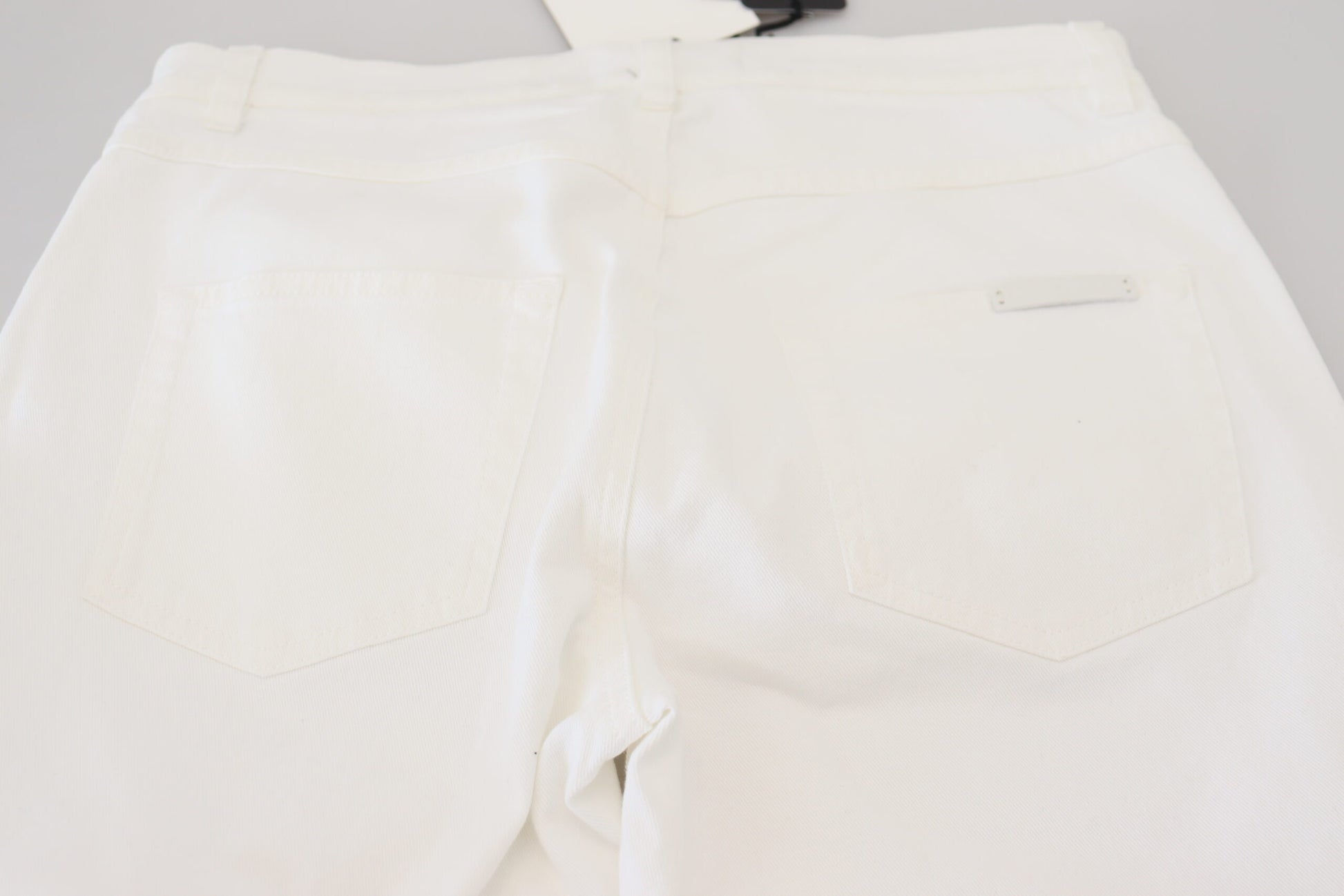 Dolce & Gabbana White Floral Embroidery Skinny Denim Jeans - Whispers Of Wisdom Clothing