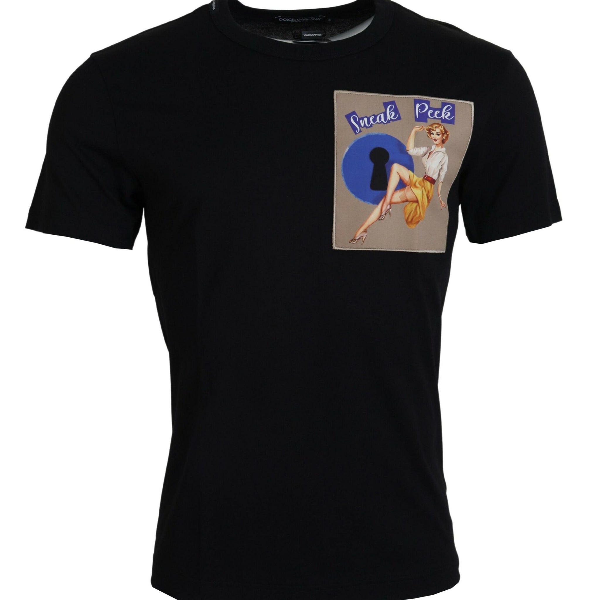 Dolce & Gabbana Black Sneak Peek Cotton Short Sleeve T-shirt