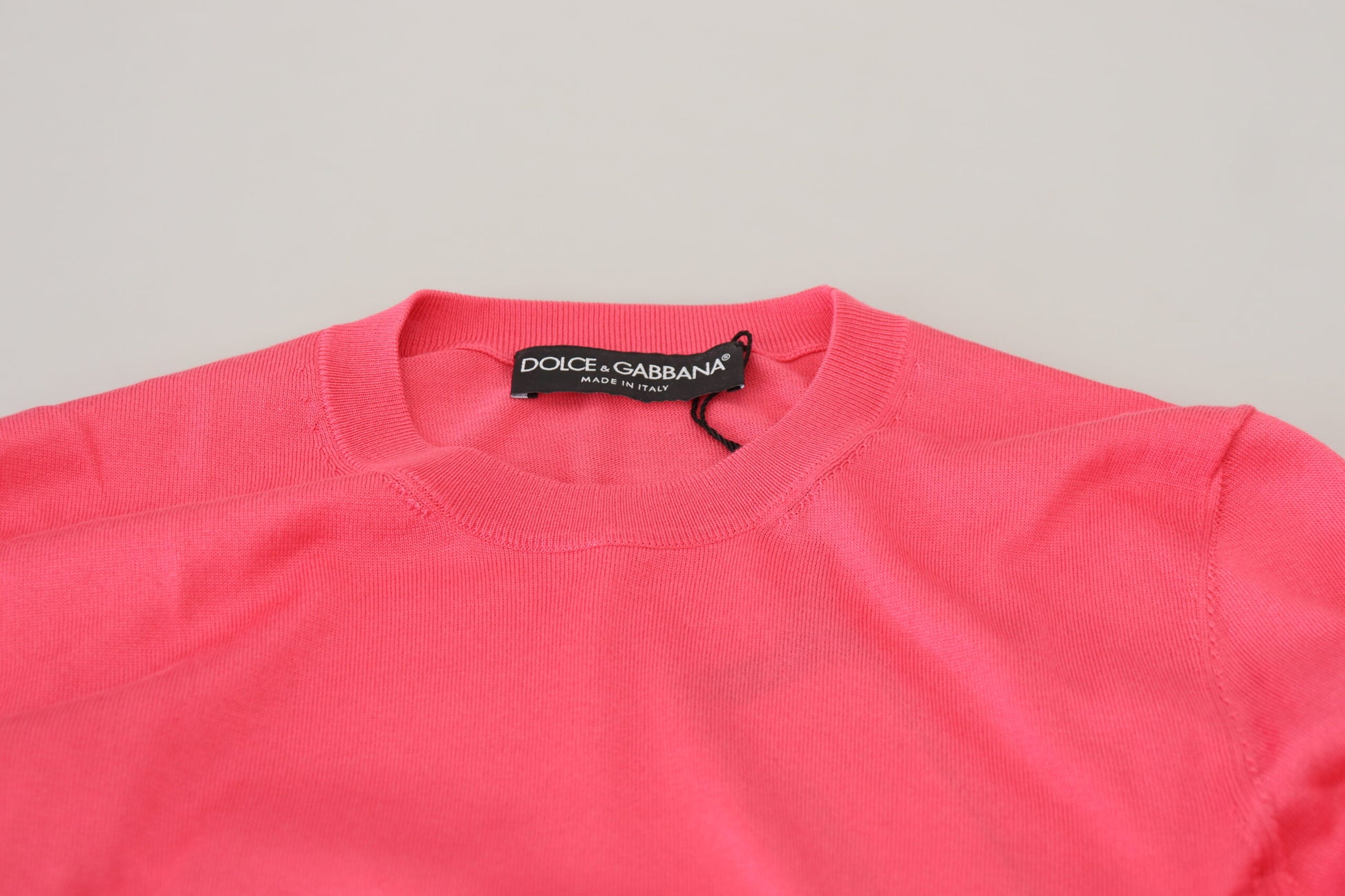 Dolce & Gabbana Pink Silk Cropped Crewneck Pullover Sweater - Whispers Of Wisdom Clothing