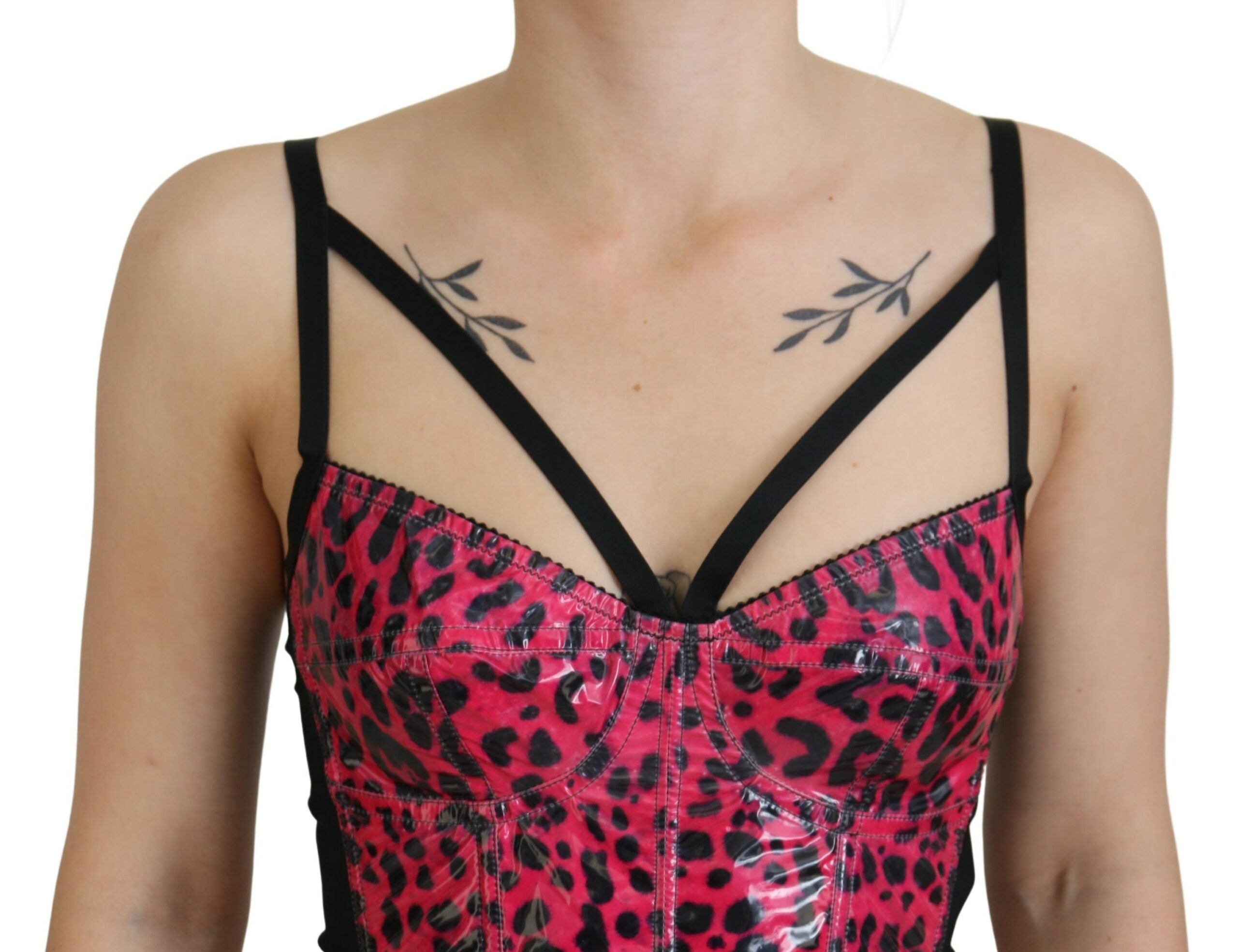 Dolce & Gabbana Pink Leopard Print Cropped Bustier Corset Top - Whispers Of Wisdom Clothing