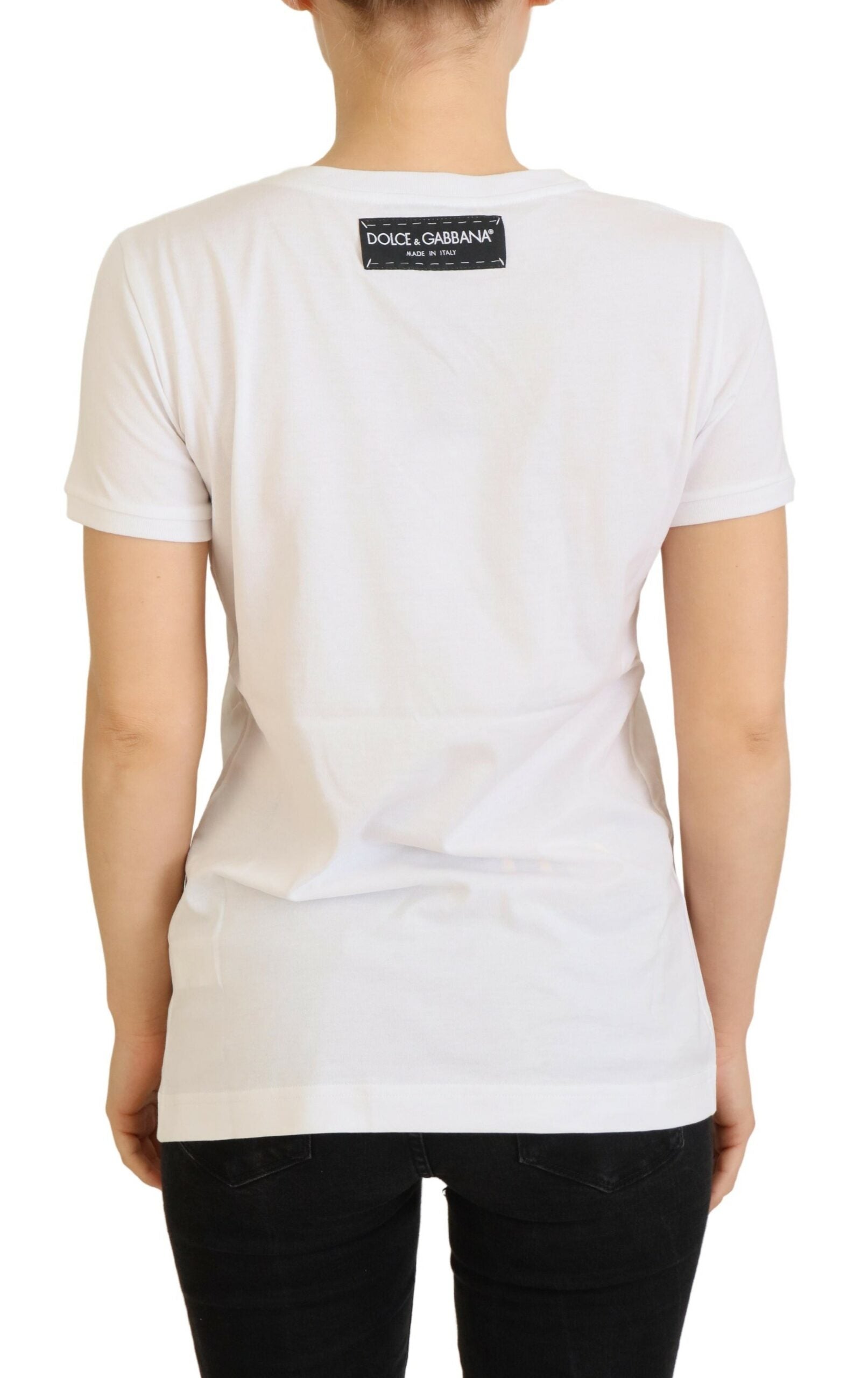 Dolce & Gabbana T-shirt Top White Textured Short Sleeve - Whispers Of Wisdom Clothing