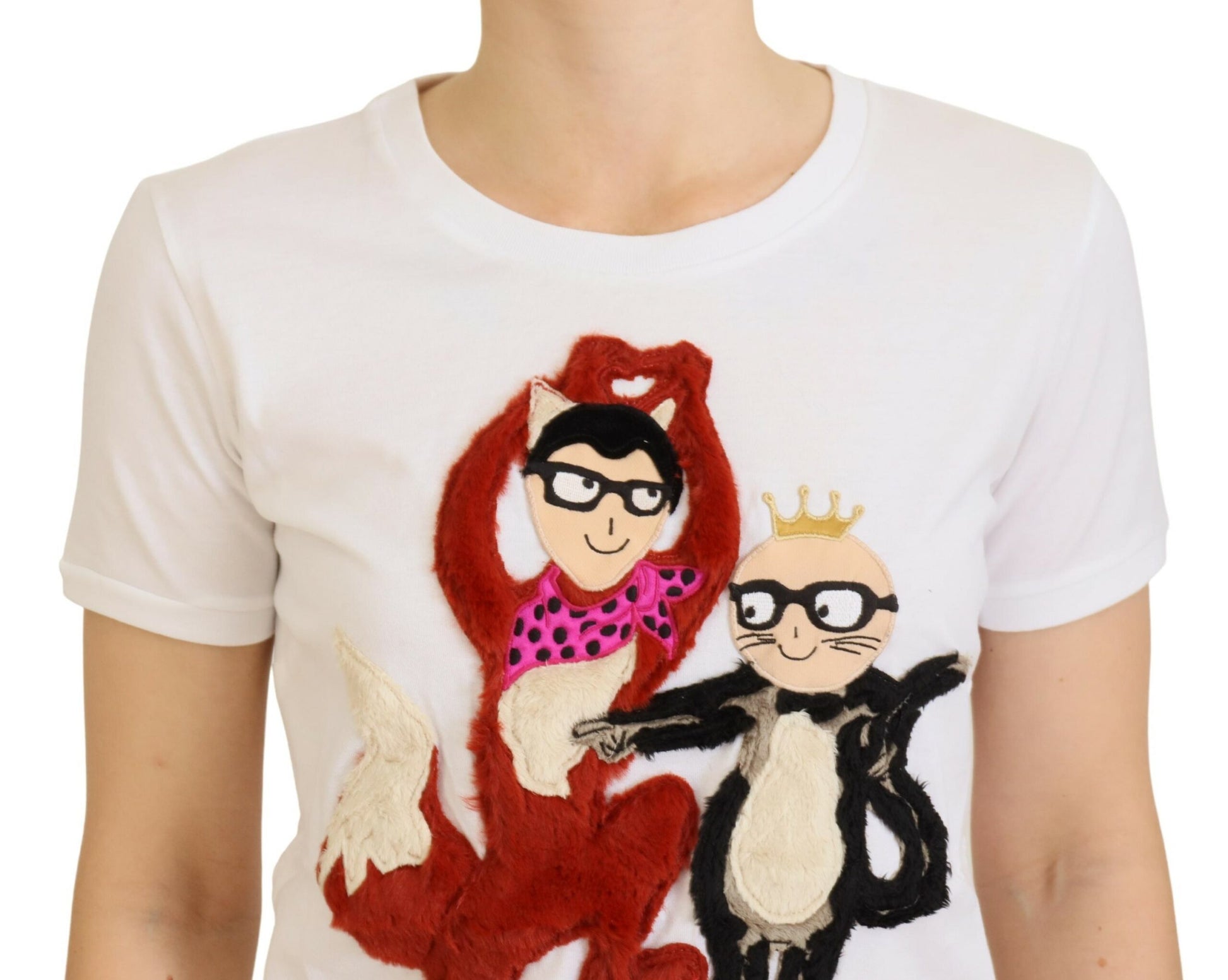 Dolce & Gabbana T-shirt Top White Textured Short Sleeve - Whispers Of Wisdom Clothing