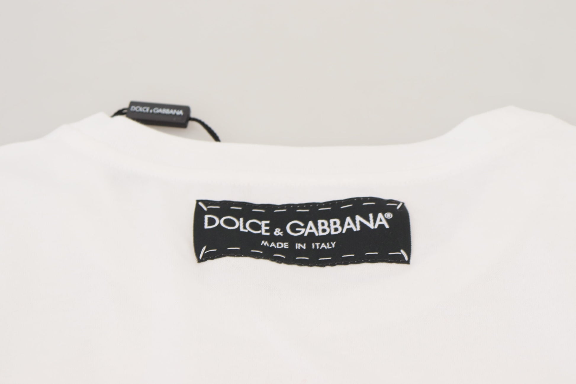 Dolce & Gabbana T-shirt Top White Textured Short Sleeve - Whispers Of Wisdom Clothing