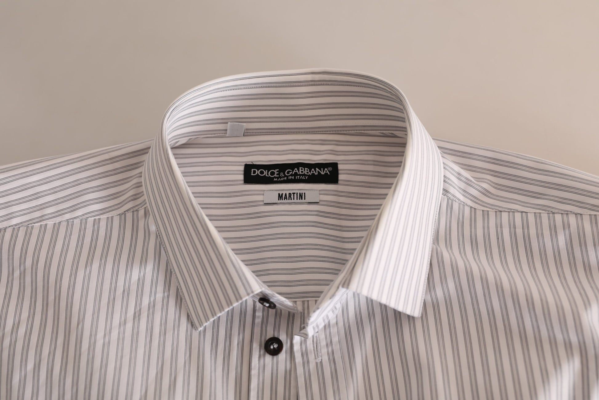 Dolce & Gabbana White MARTINI Cotton Stripe Dress Formal Shirt - Whispers Of Wisdom Clothing