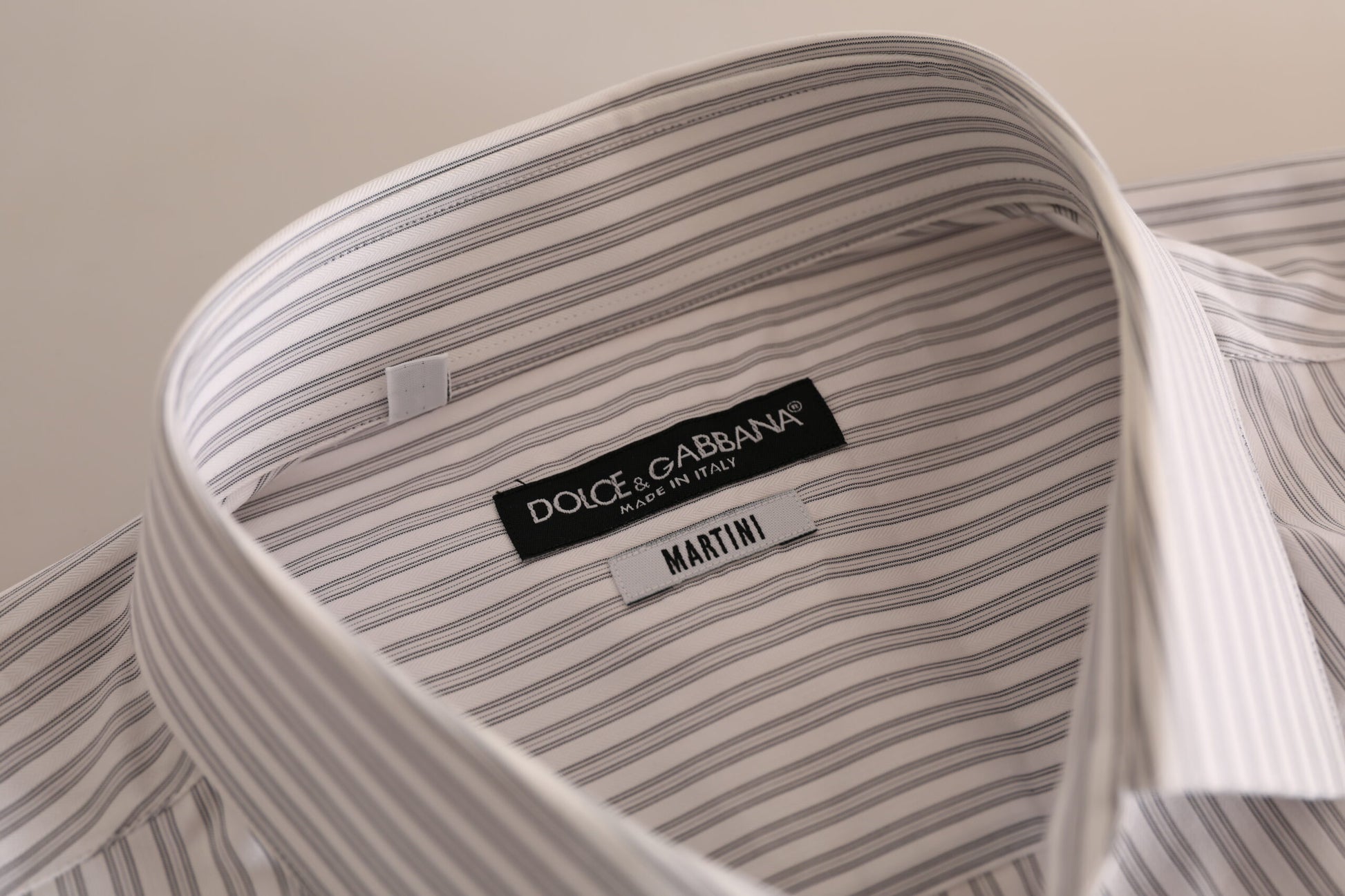 Dolce & Gabbana White MARTINI Cotton Stripe Dress Formal Shirt - Whispers Of Wisdom Clothing