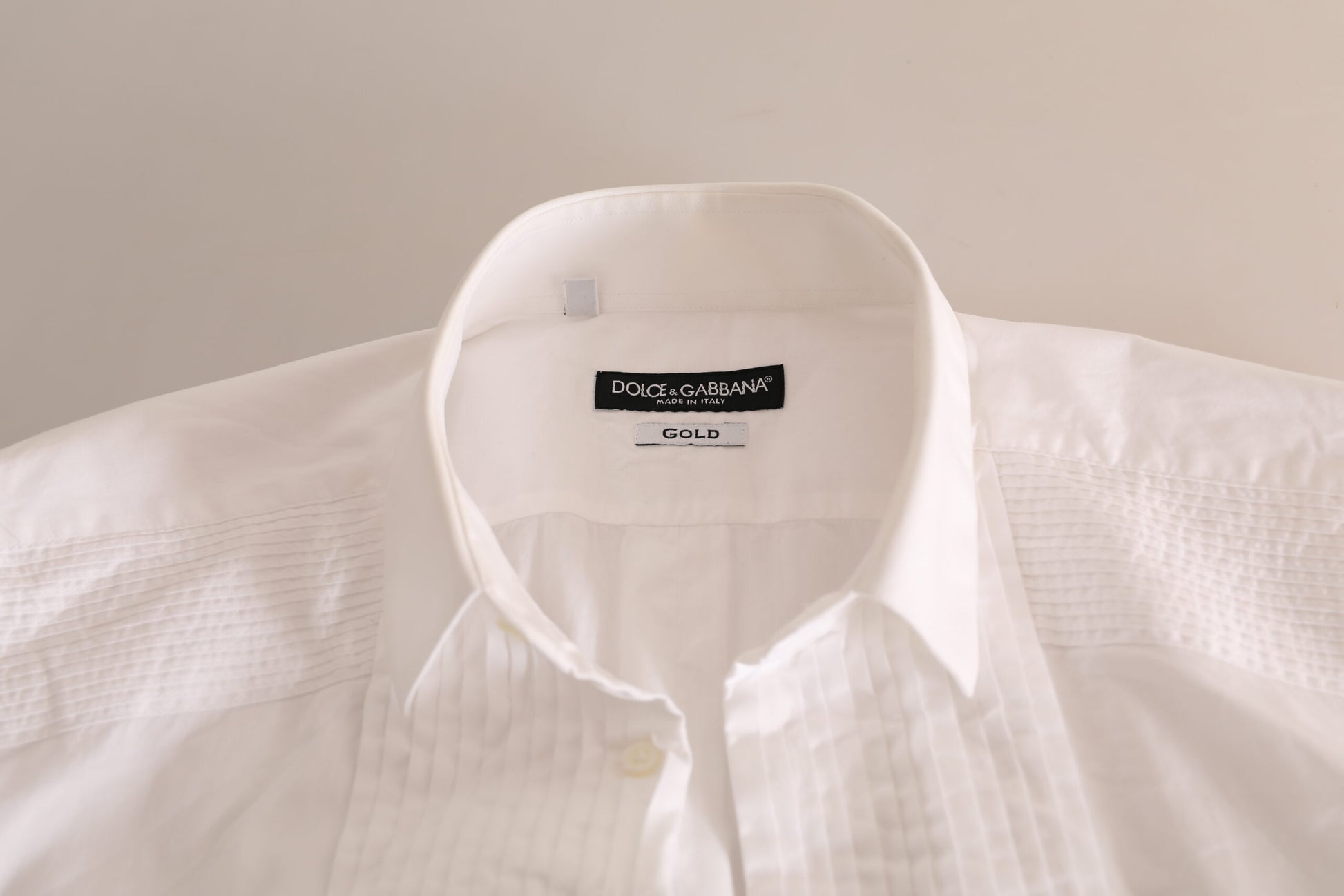 Dolce & Gabbana White GOLD Formal Cotton Tuxedo Dress Shirt - Whispers Of Wisdom Clothing