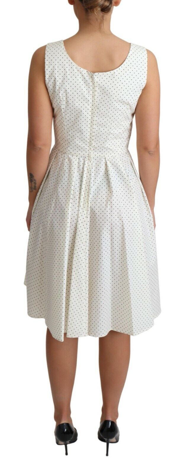Dolce & Gabbana White Polka Dotted Cotton A-Line Dress - Whispers Of Wisdom Clothing