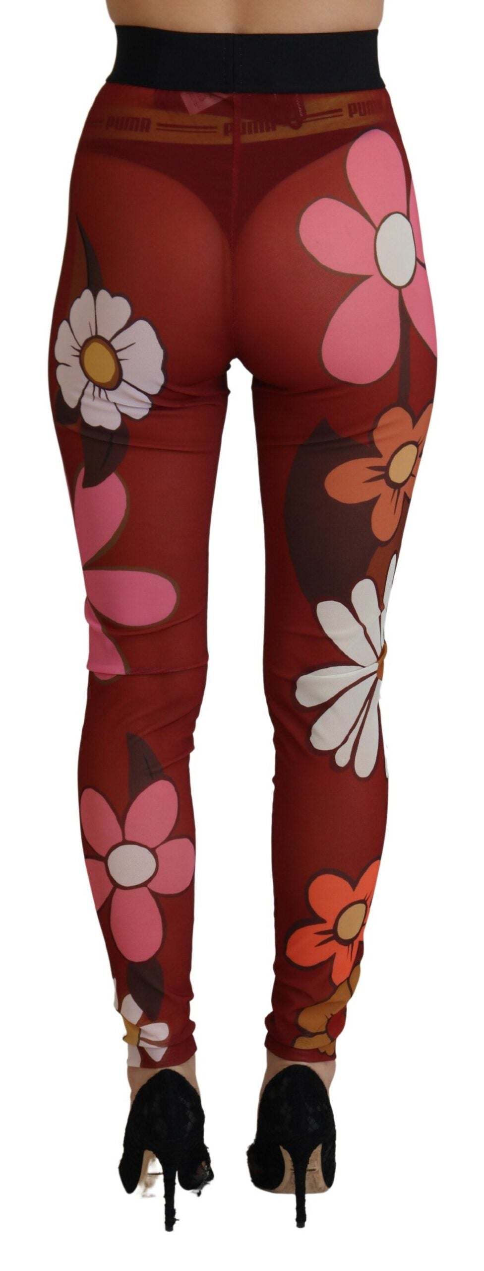 Dolce & Gabbana Red Floral Leggings Stretch Waist Pants - Whispers Of Wisdom Clothing