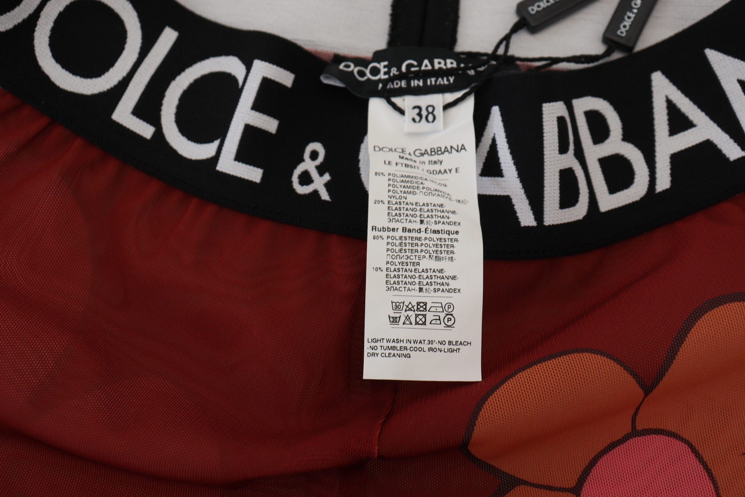 Dolce & Gabbana Red Floral Leggings Stretch Waist Pants - Whispers Of Wisdom Clothing