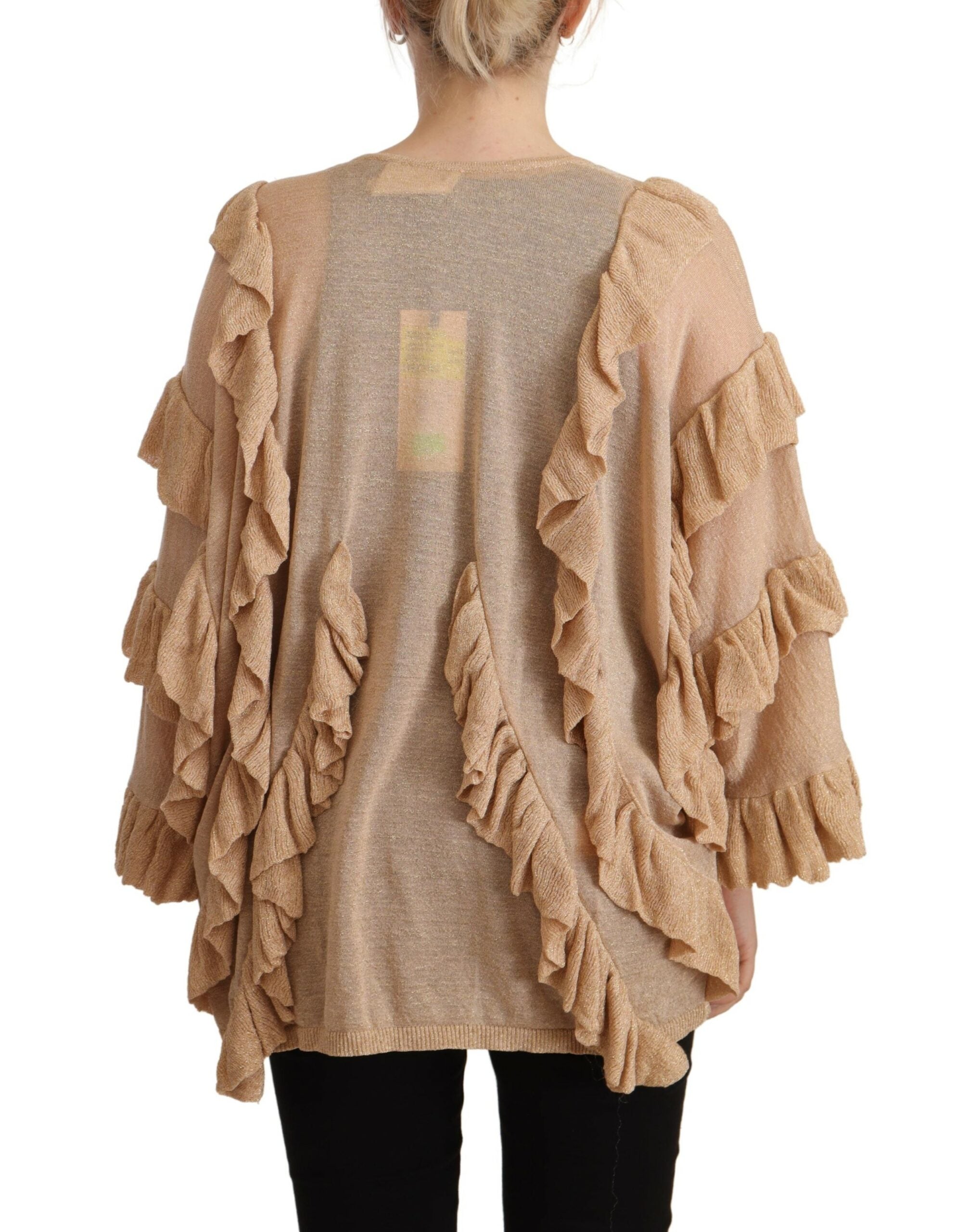 كارديجان مفتوح من الأمام بأكمام طويلة وكشكشة من Aniye By Beige