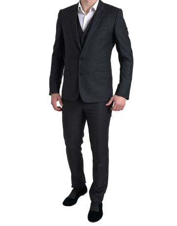 Dolce & Gabbana Black 3 Piece Single Breasted MARTINI Suit