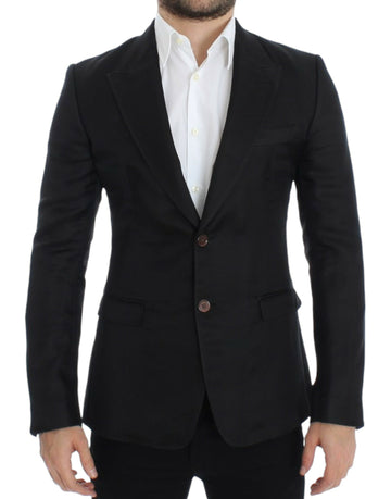 Dolce & Gabbana Black silk slim fit blazer - Whispers Of Wisdom Clothing
