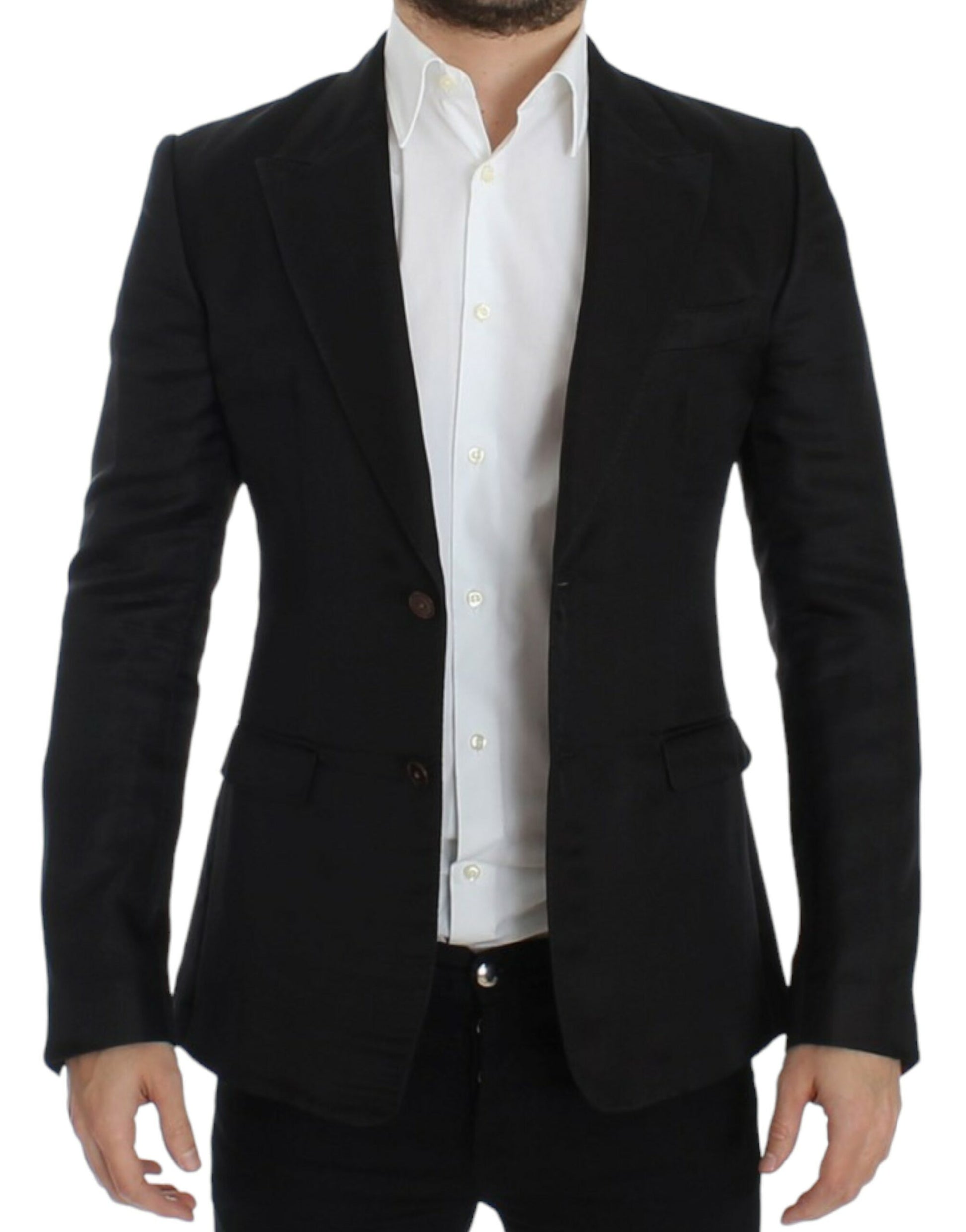 Dolce & Gabbana Black silk slim fit blazer - Whispers Of Wisdom Clothing