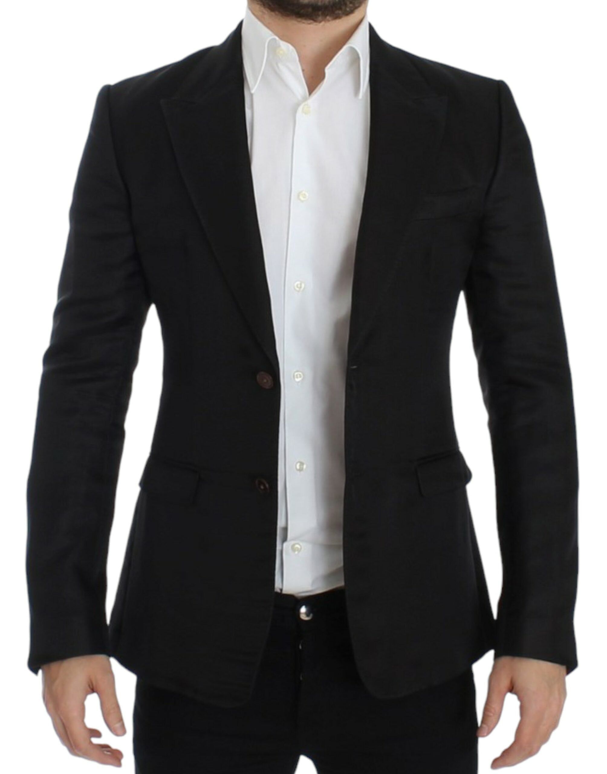Dolce & Gabbana Black silk slim fit blazer - Whispers Of Wisdom Clothing