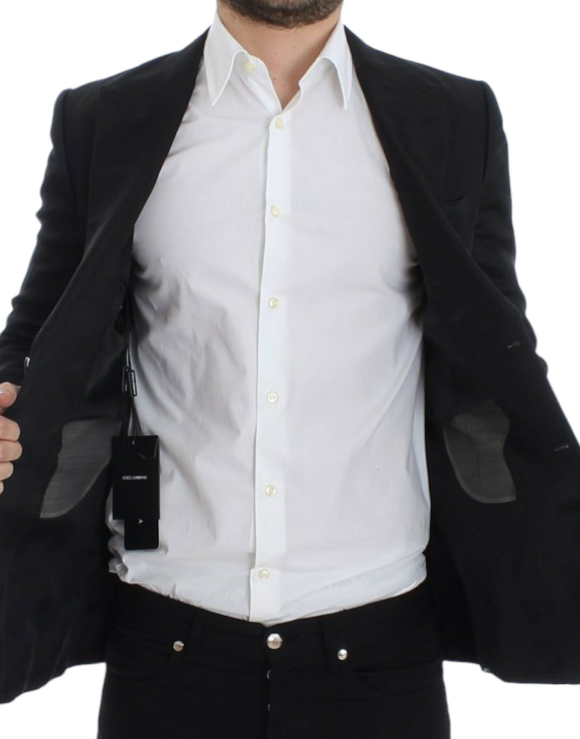 Dolce & Gabbana Black silk slim fit blazer - Whispers Of Wisdom Clothing