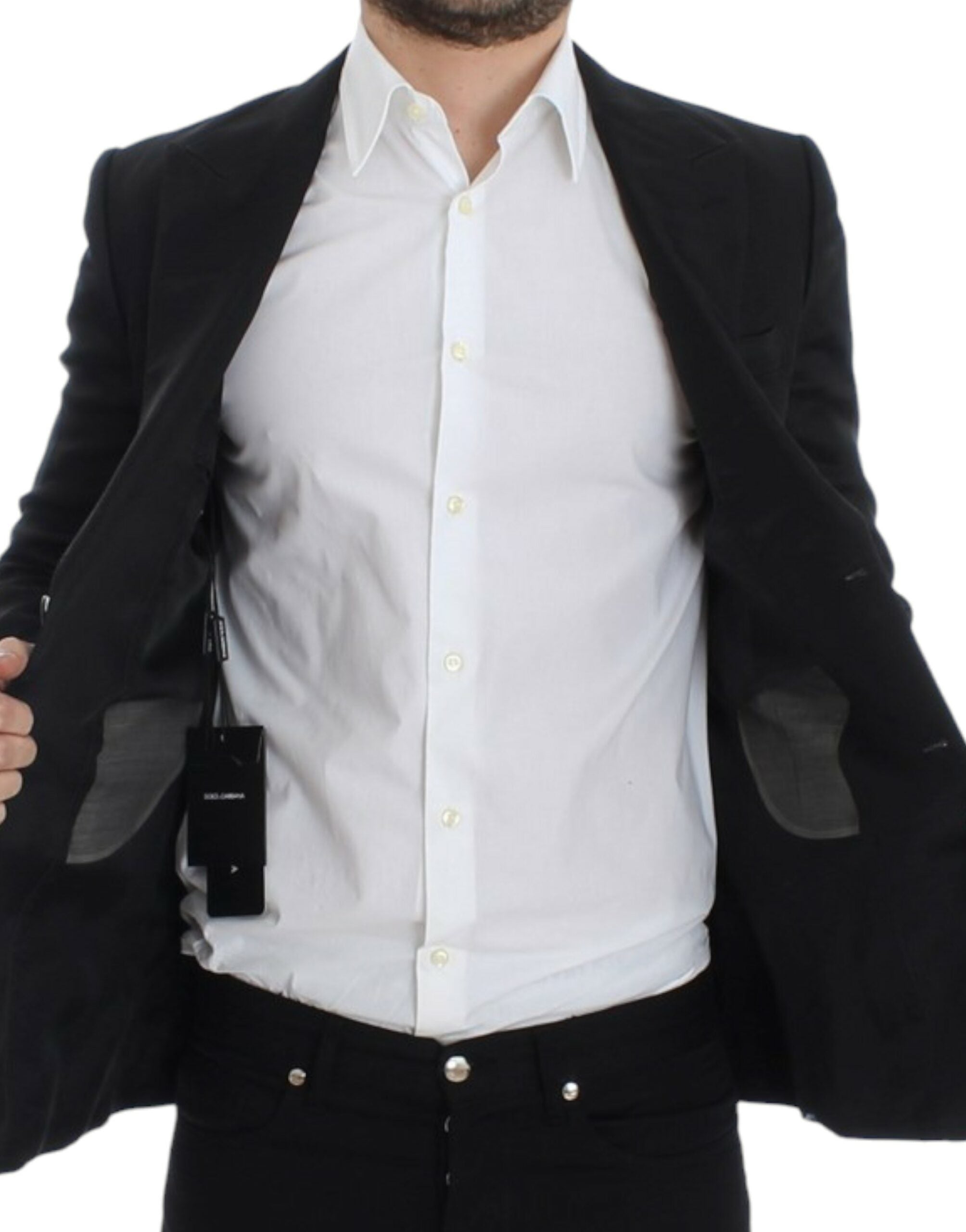Dolce & Gabbana Black silk slim fit blazer - Whispers Of Wisdom Clothing