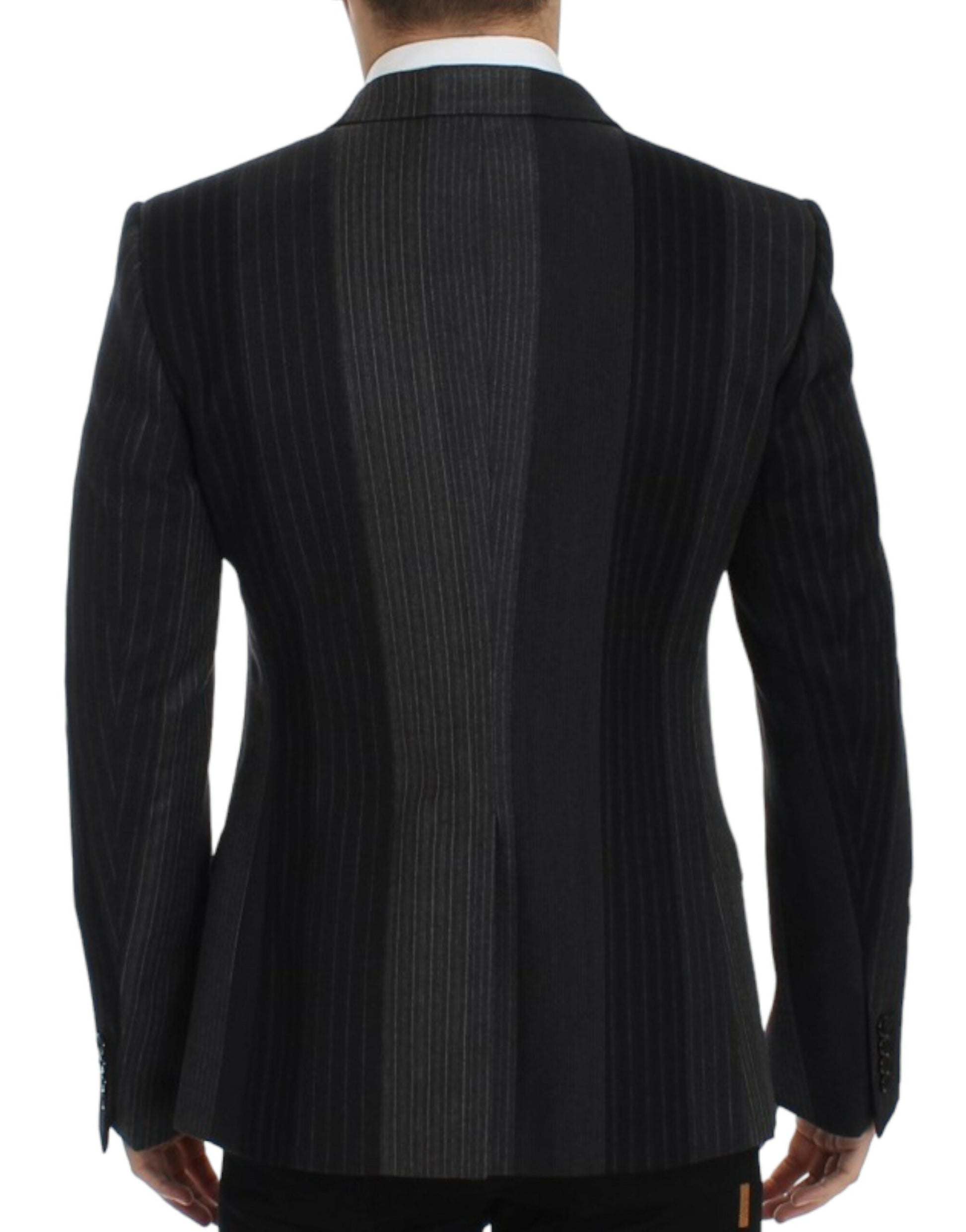 Dolce & Gabbana Gray striped wool stretch blazer - Whispers Of Wisdom Clothing