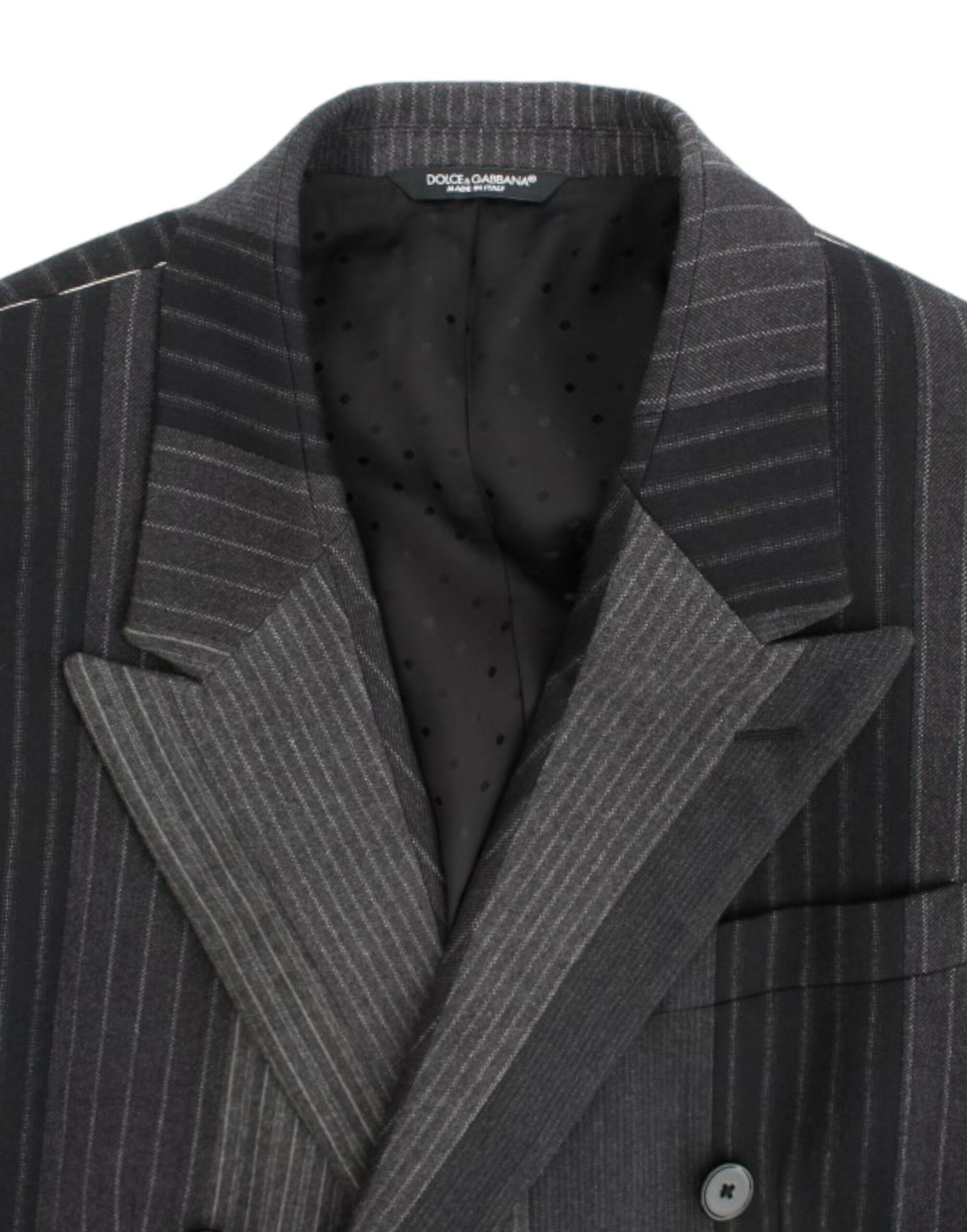 Dolce & Gabbana Gray striped wool stretch blazer - Whispers Of Wisdom Clothing