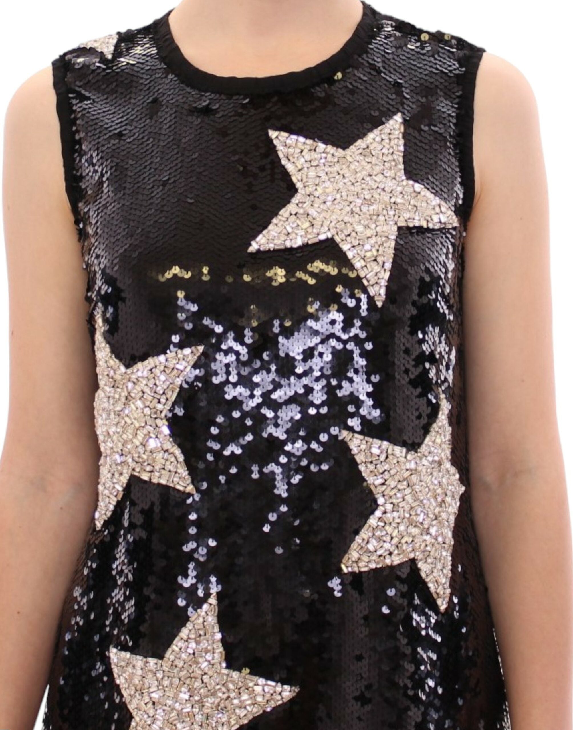 Dolce & Gabbana Masterpiece black crystal swarovski stars sheath dress - Whispers Of Wisdom Clothing