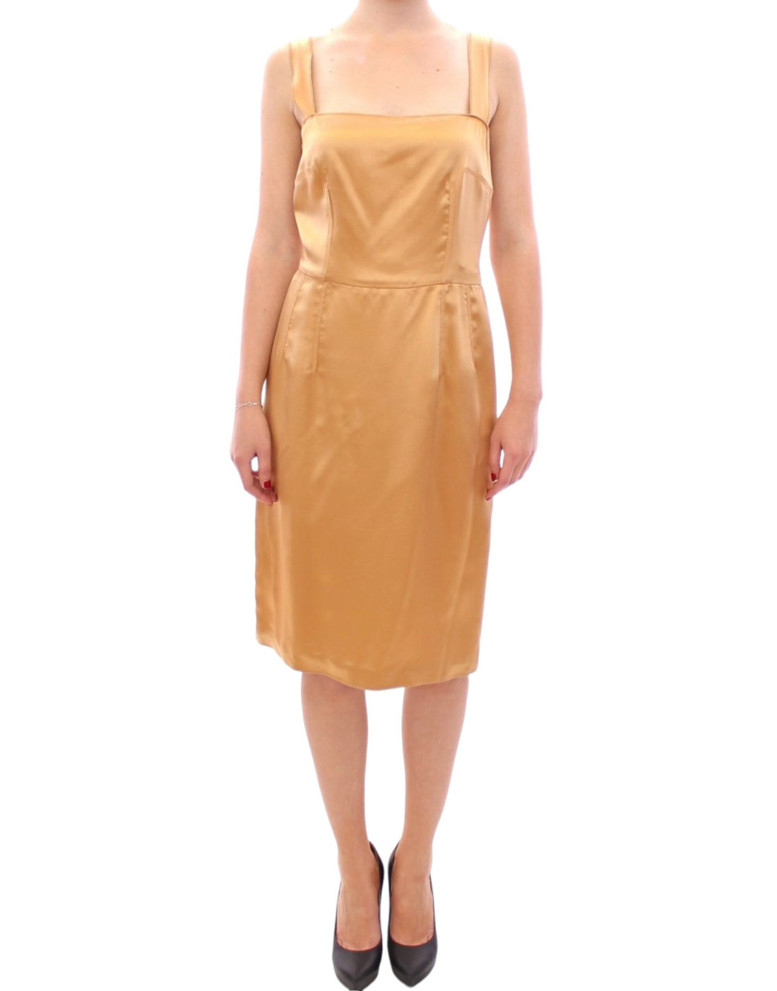 Dolce & Gabbana Bronze silk sheath dress - Whispers Of Wisdom Clothing