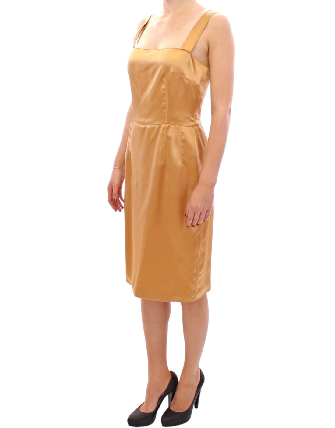 Dolce & Gabbana Bronze silk sheath dress - Whispers Of Wisdom Clothing
