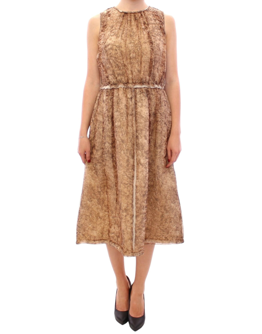 Dolce & Gabbana Brown sleeveless silk dress - Whispers Of Wisdom Clothing