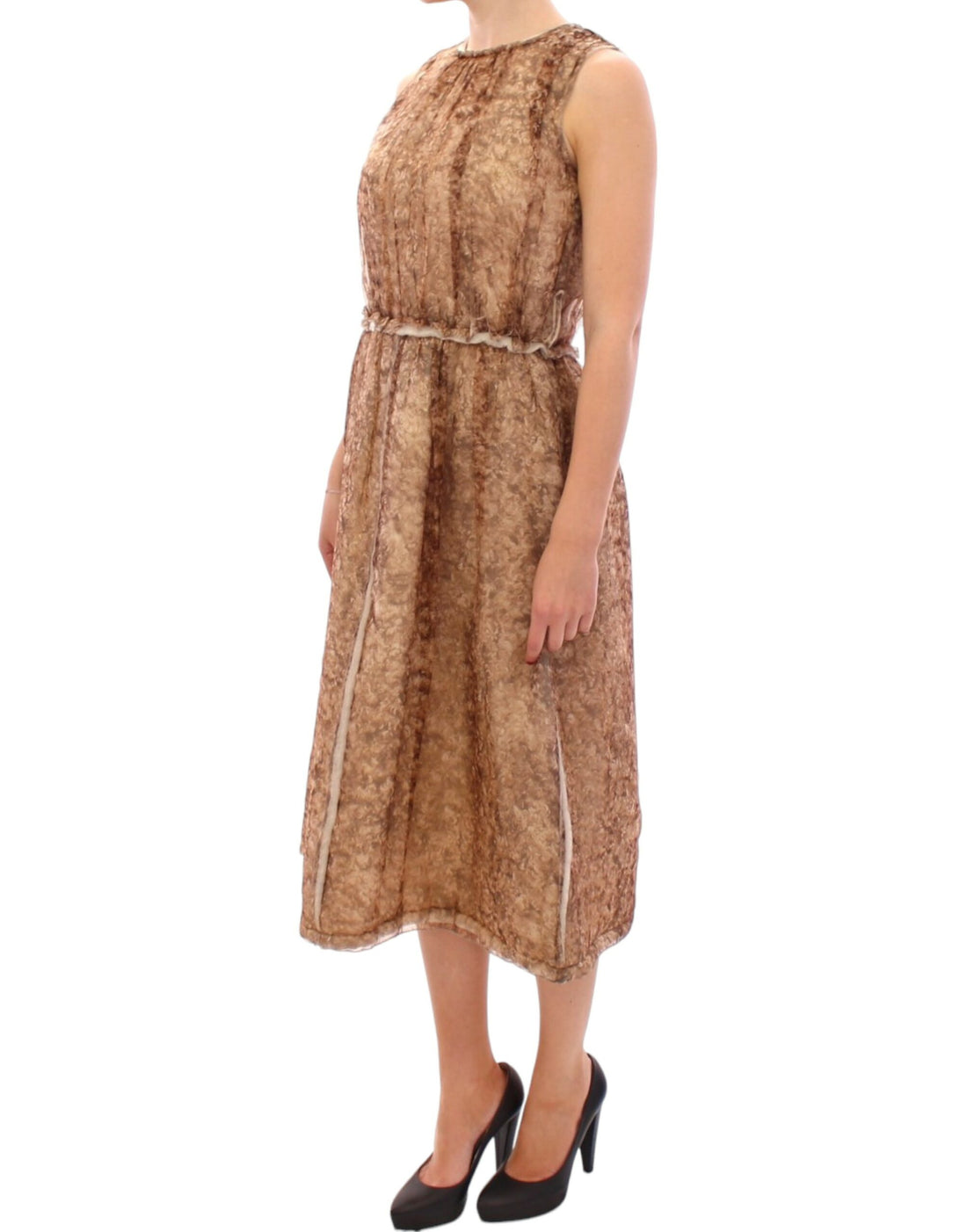 Dolce & Gabbana Brown sleeveless silk dress - Whispers Of Wisdom Clothing