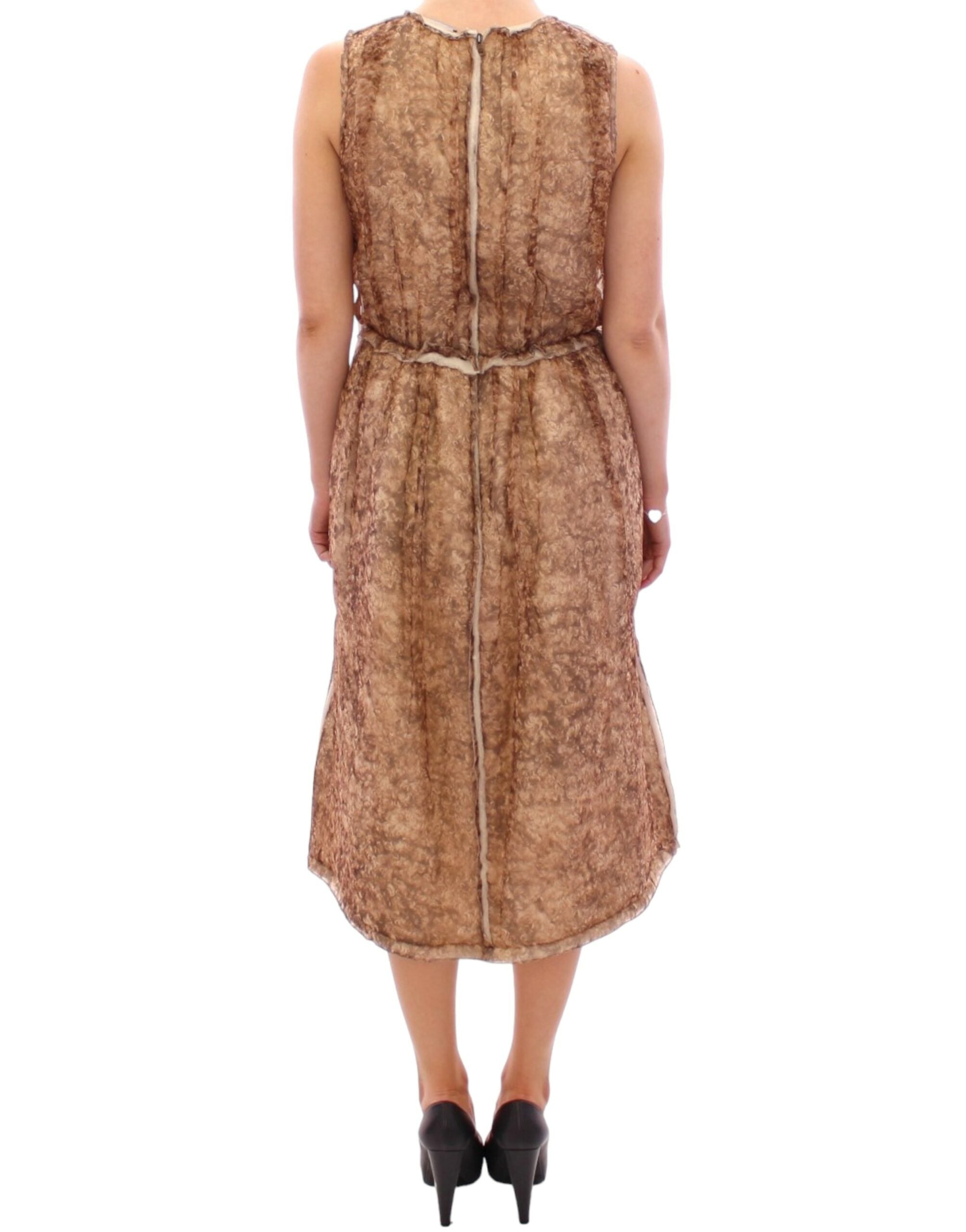 Dolce & Gabbana Brown sleeveless silk dress - Whispers Of Wisdom Clothing