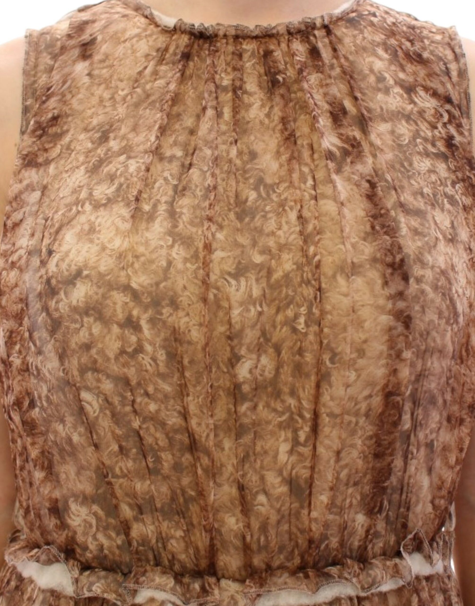 Dolce & Gabbana Brown sleeveless silk dress - Whispers Of Wisdom Clothing