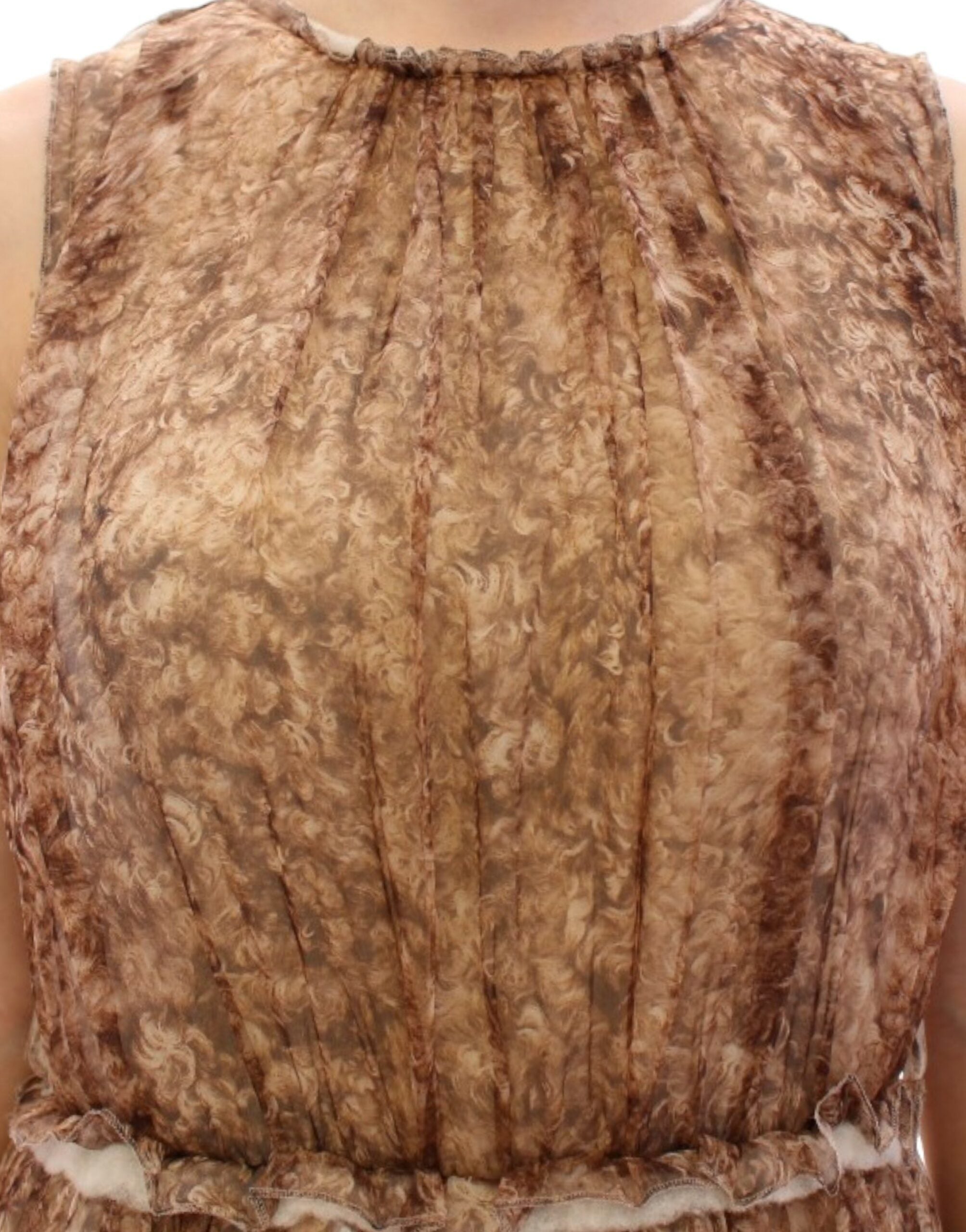Dolce & Gabbana Brown sleeveless silk dress - Whispers Of Wisdom Clothing