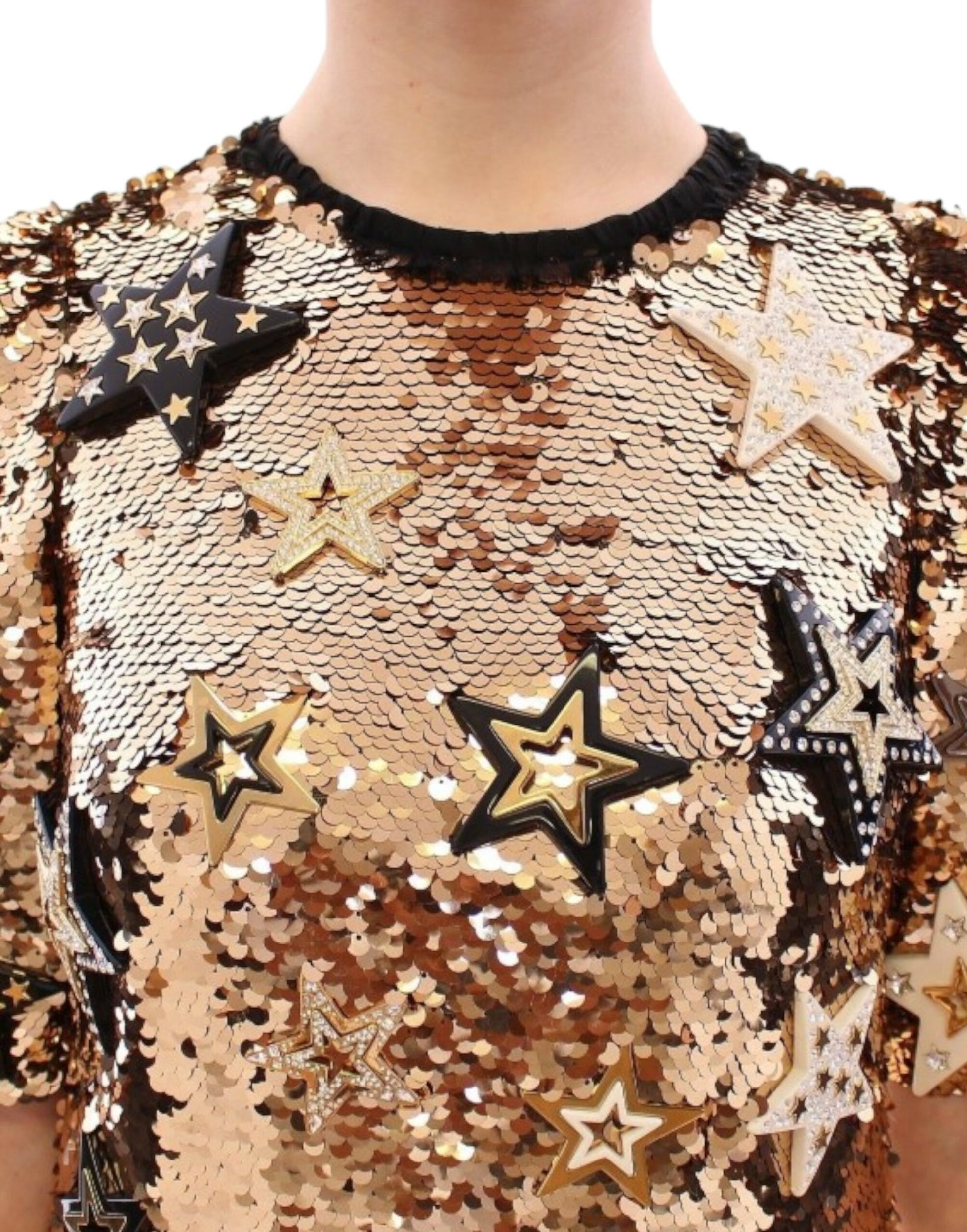 Dolce & Gabbana Masterpiece gold sequined crystal swarovski dress - Whispers Of Wisdom Clothing