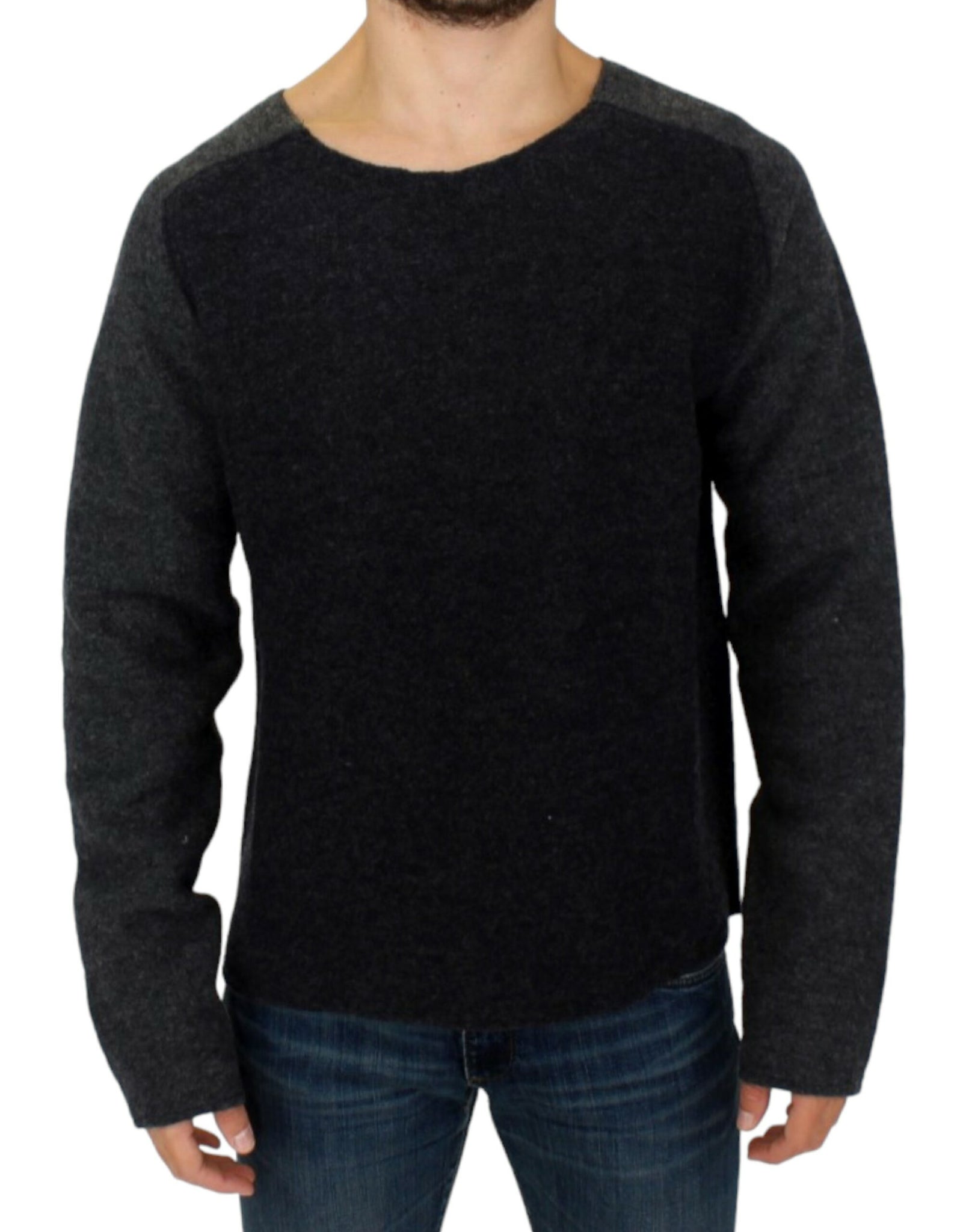 Costume National Gray wool crewneck sweater - Whispers Of Wisdom Clothing