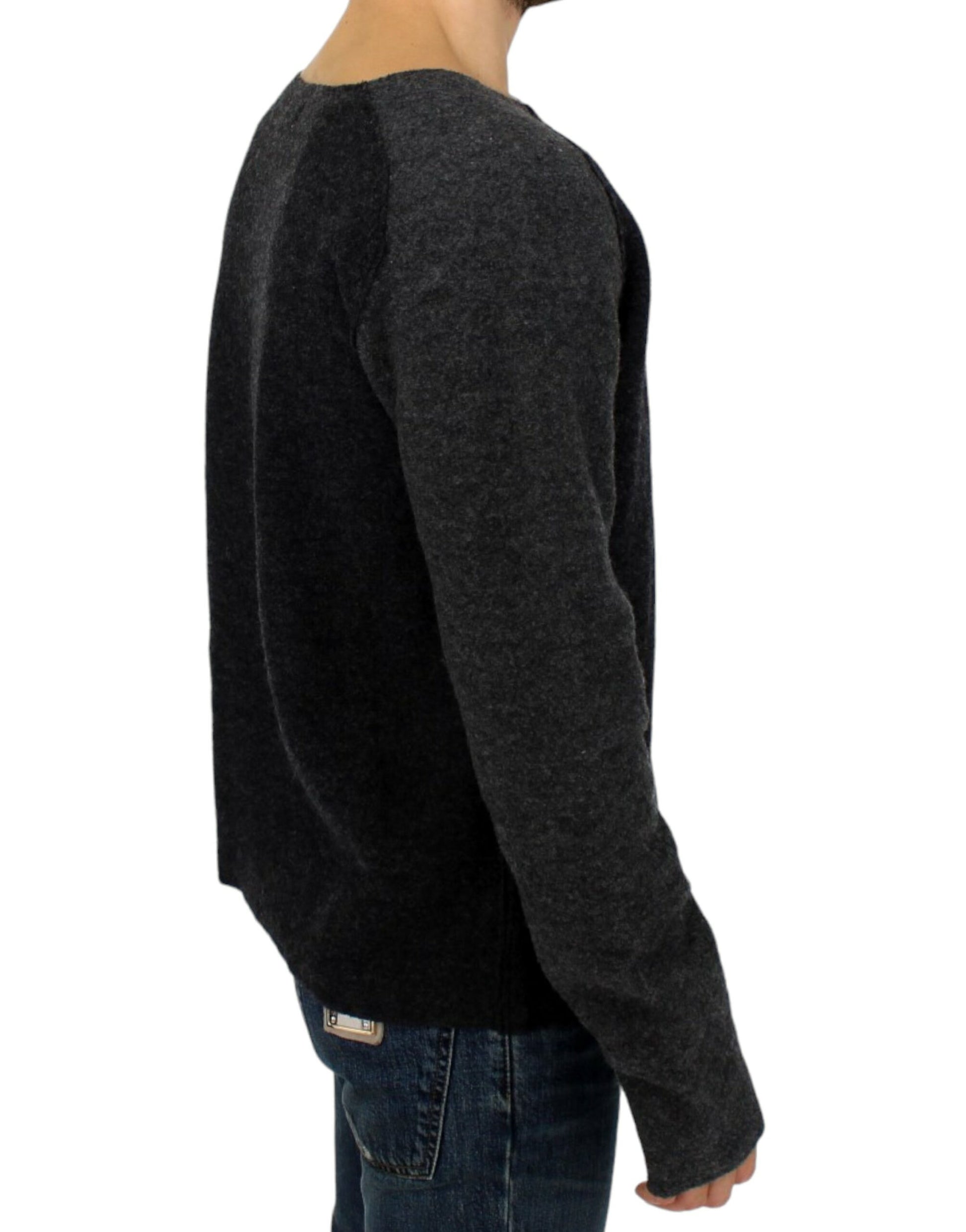 Costume National Gray wool crewneck sweater - Whispers Of Wisdom Clothing
