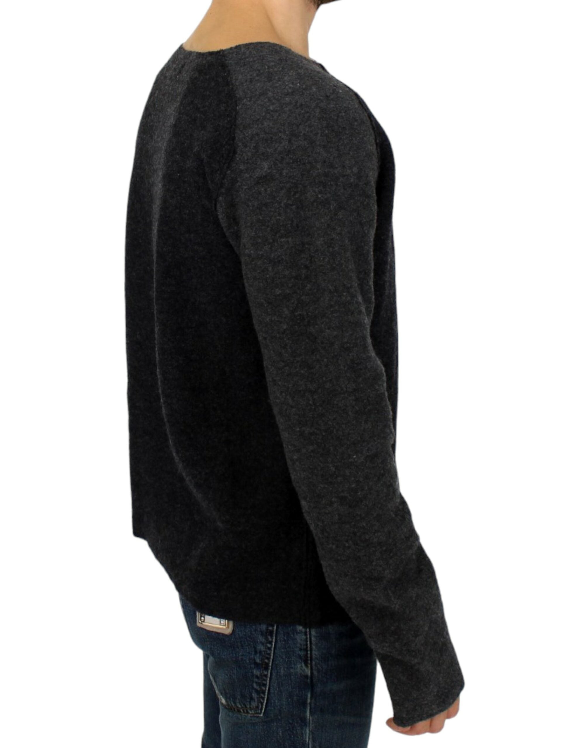 Costume National Gray wool crewneck sweater - Whispers Of Wisdom Clothing