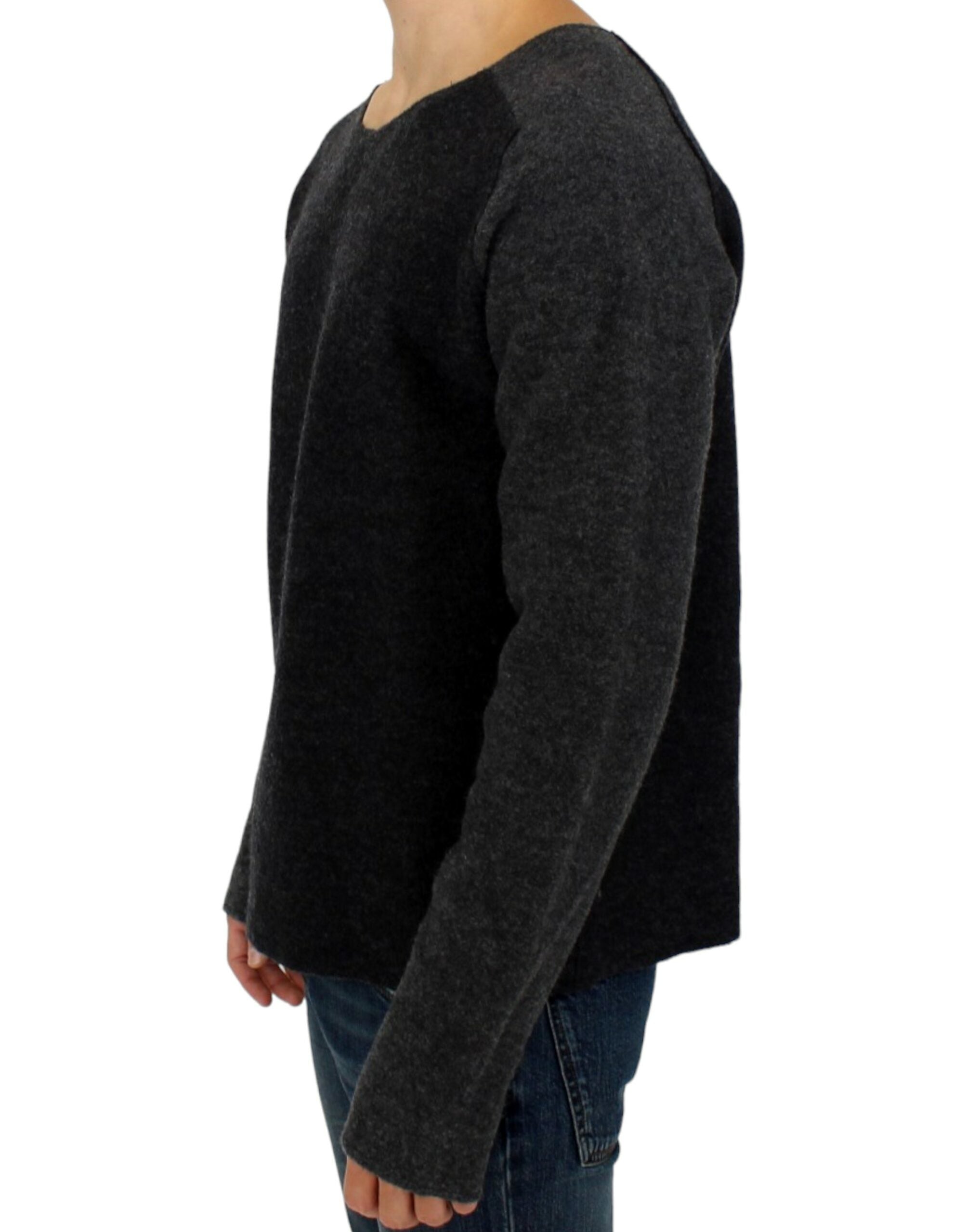 Costume National Gray wool crewneck sweater - Whispers Of Wisdom Clothing