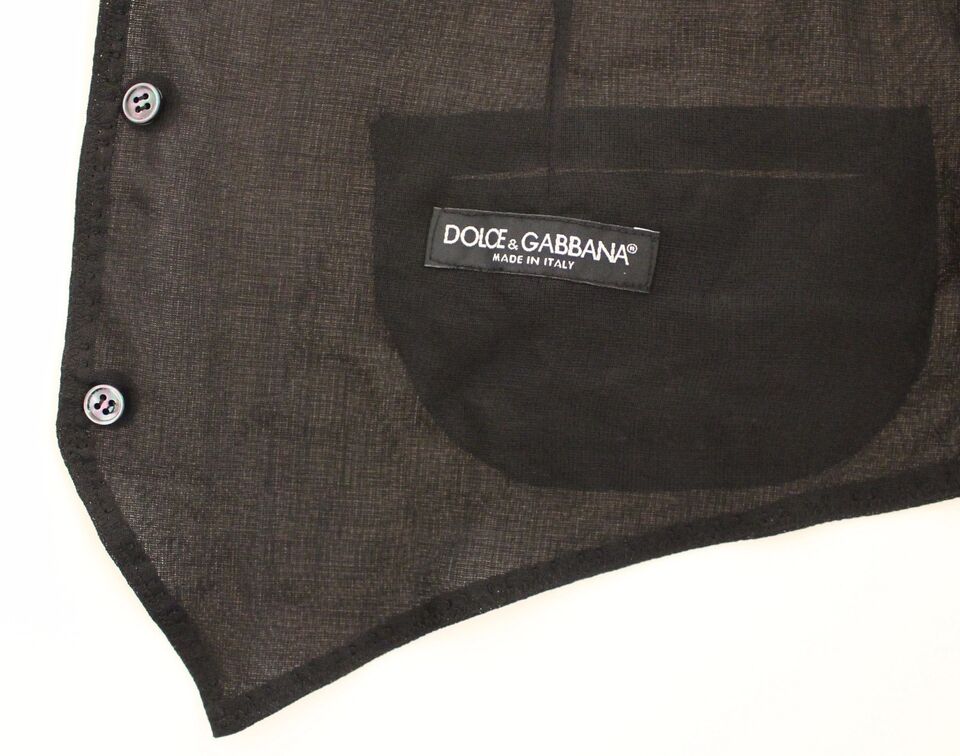 Dolce & Gabbana Black Wool Formal Dress Vest Gilet Jacket - Whispers Of Wisdom Clothing
